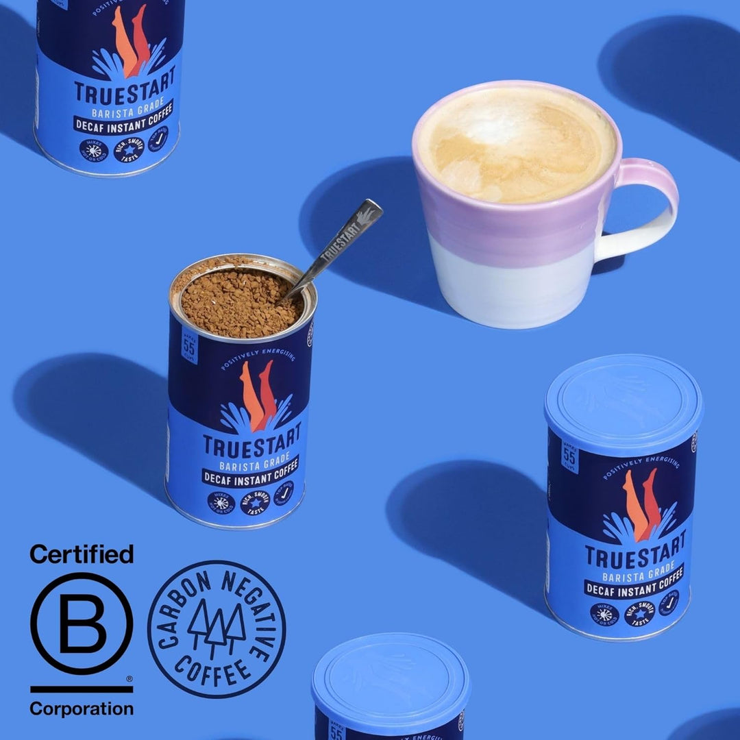 TrueStart Barista Grade DECAF Instant Coffee - 100g (55 Cups), Premium Freeze-Dried Colombian Arabica