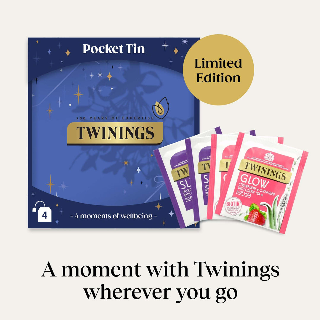 Twinings Festive Limited Edition Pocket Tea Tin with Superblends Sleep & Glow