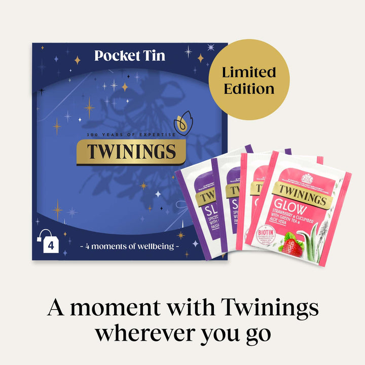Twinings Festive Limited Edition Pocket Tea Tin with Superblends Sleep & Glow