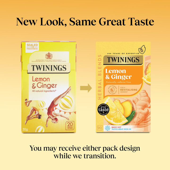 Twinings Lemon and Ginger Flavoured Tea - 80 Biodegradable Bags