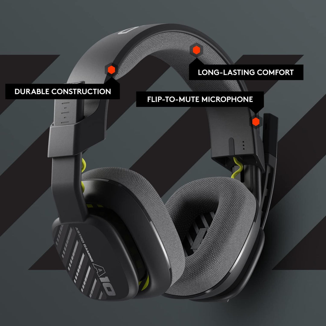 ASTRO A10 Gaming Headset Gen 2 - Wired Over-Ear Headset for Xbox, PS, PC with Flip-to-Mute Mic
