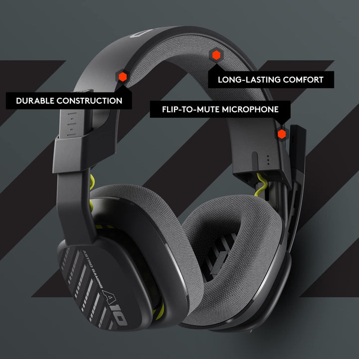 ASTRO A10 Gaming Headset Gen 2 - Wired Over-Ear Headset for Xbox, PS, PC with Flip-to-Mute Mic