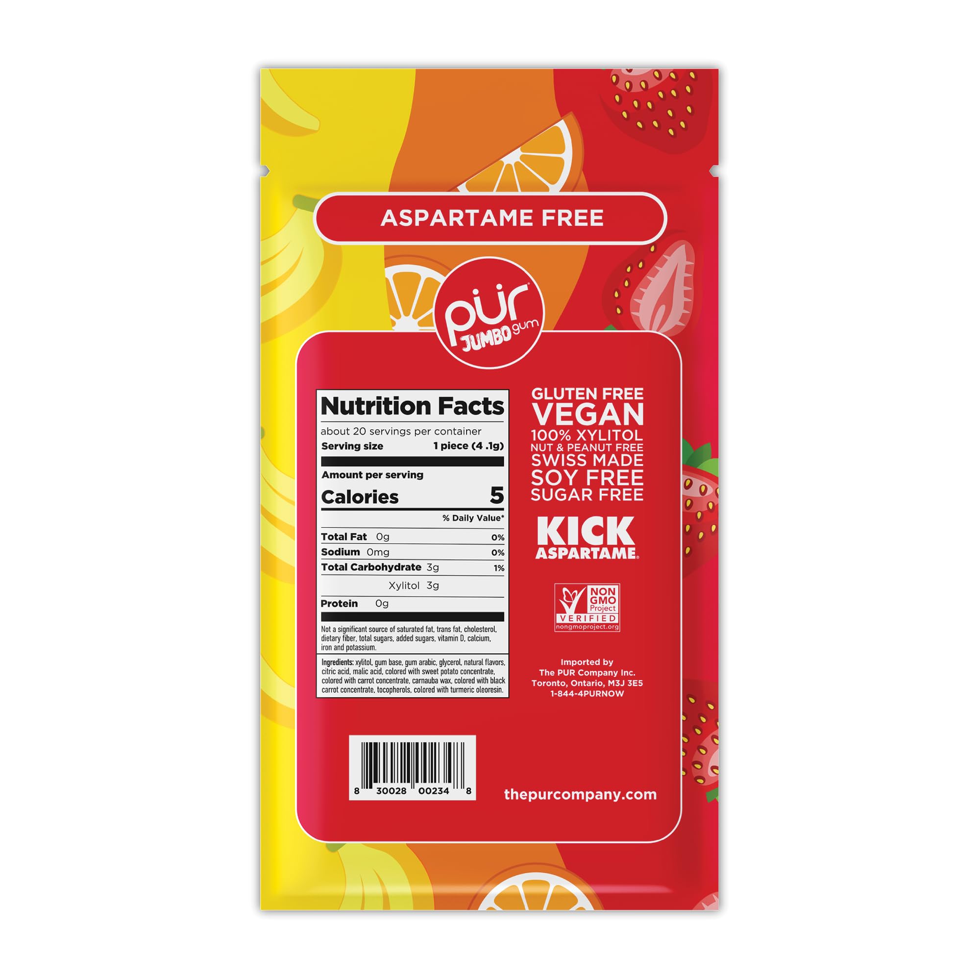 PUR Jumbo Gum - Chewing Gum (Aspartame Free, Sugar Free, Xylitol Sweetened) 4