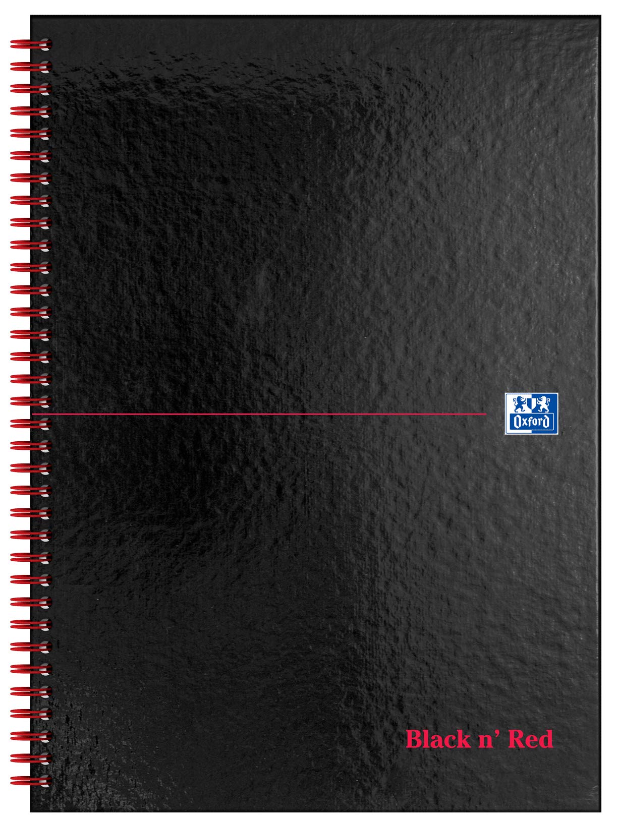 Black n' Red A4 Wirebound Notebook - Ruled, 140 Page, Black/Red Glossy Hardback