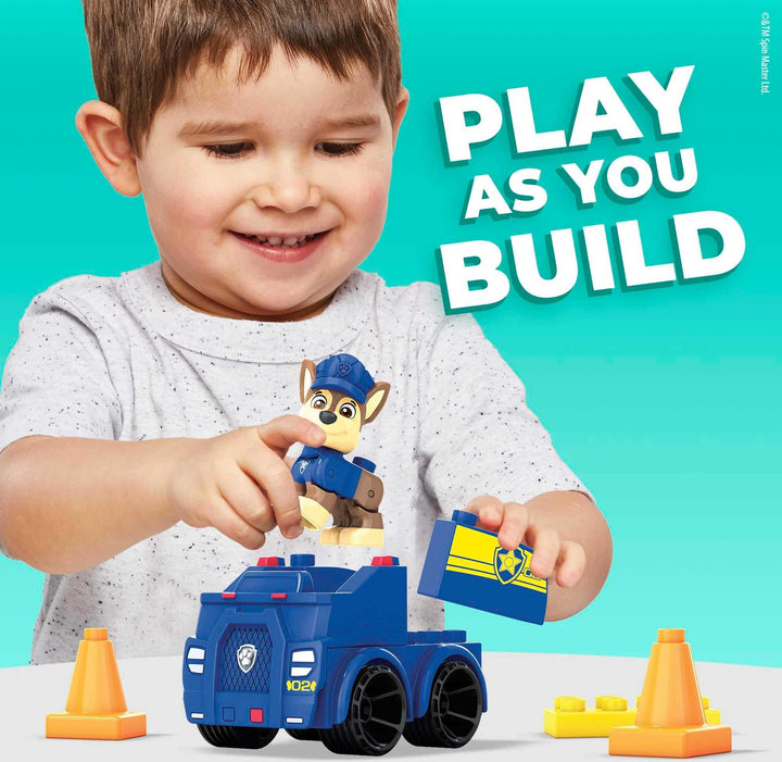 Mega Bloks PAW Patrol Chase's Polizeiauto-Bauset – inklusive beweglichem Chase F