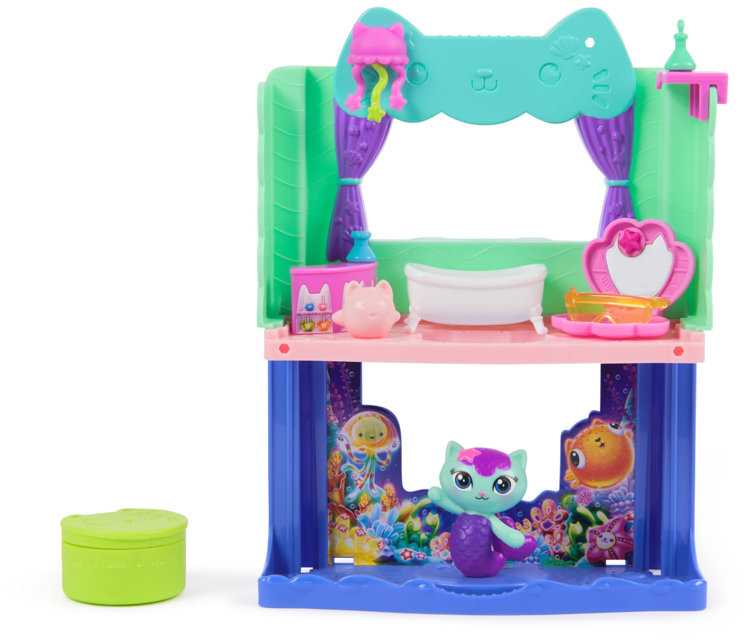 Gabby's Dollhouse: The Movie - MerCat's Spa-wesome Bathroom Playset with Figure 1