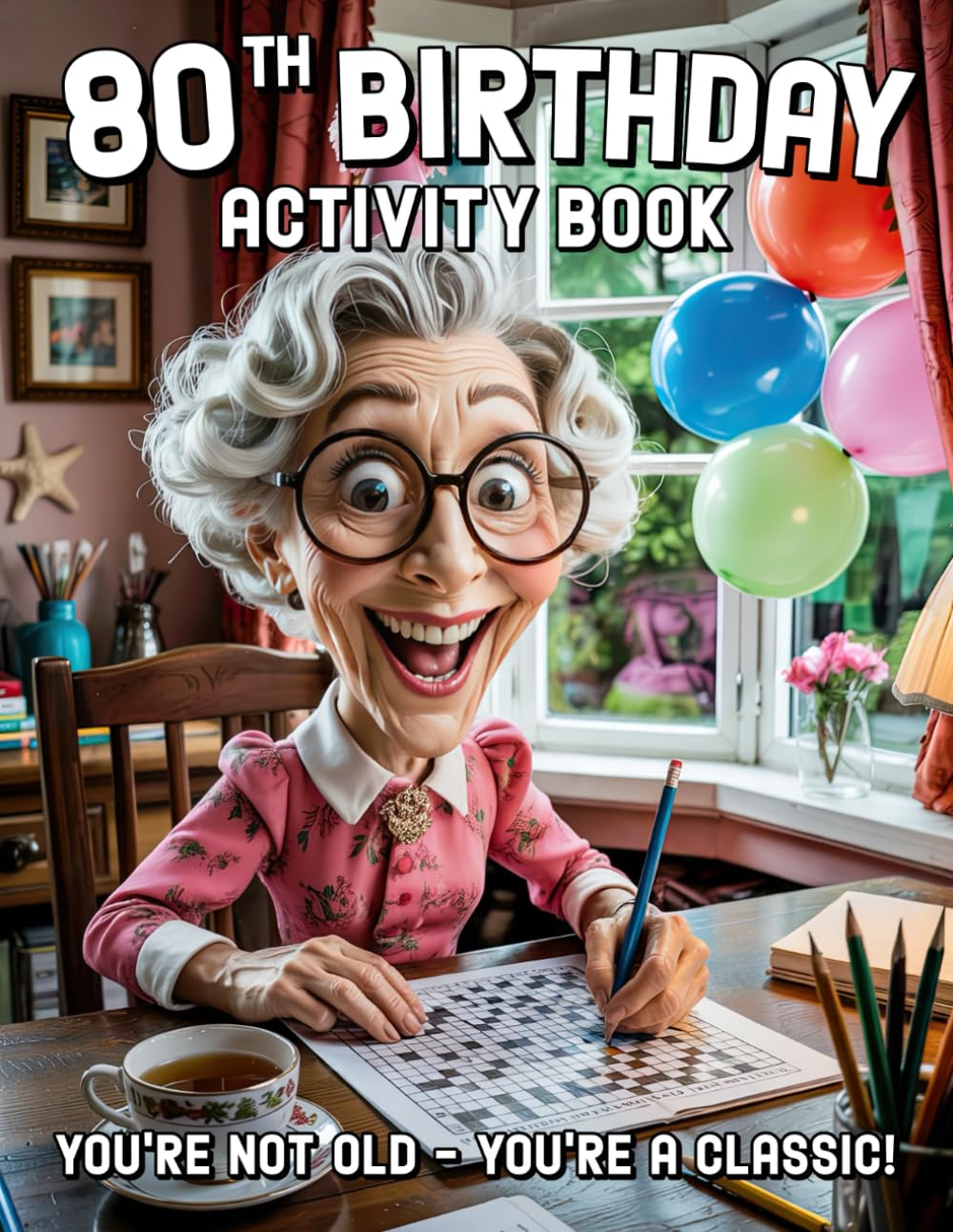 Wanda Playwright 80th Birthday Activity Book: Funny Gifts for Women with Sudoku and Word Searches
