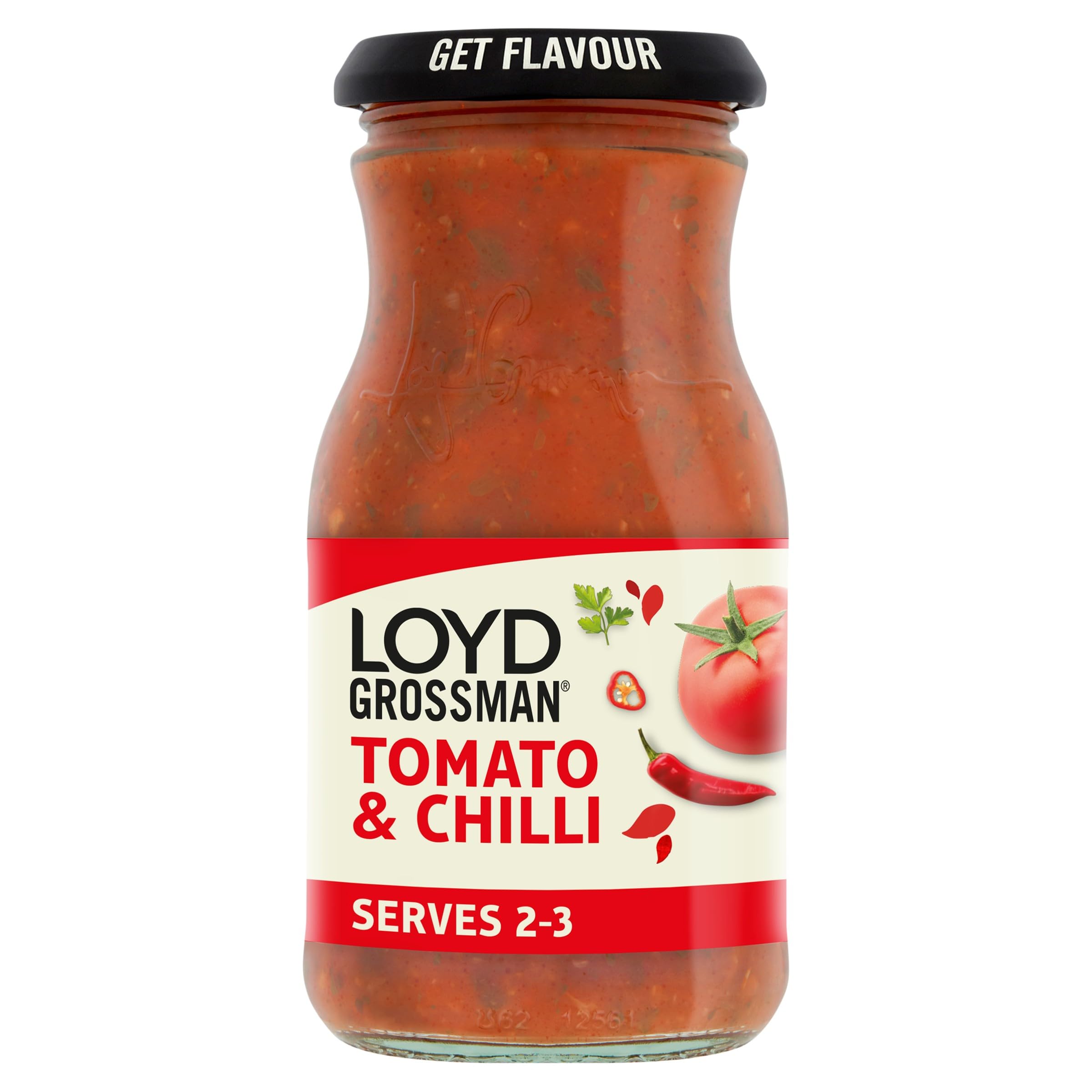 Loyd Grossman Italian Tomato & Chilli Pasta Sauce - Medium Heat, Fiery Fusion | 350g Jar 1