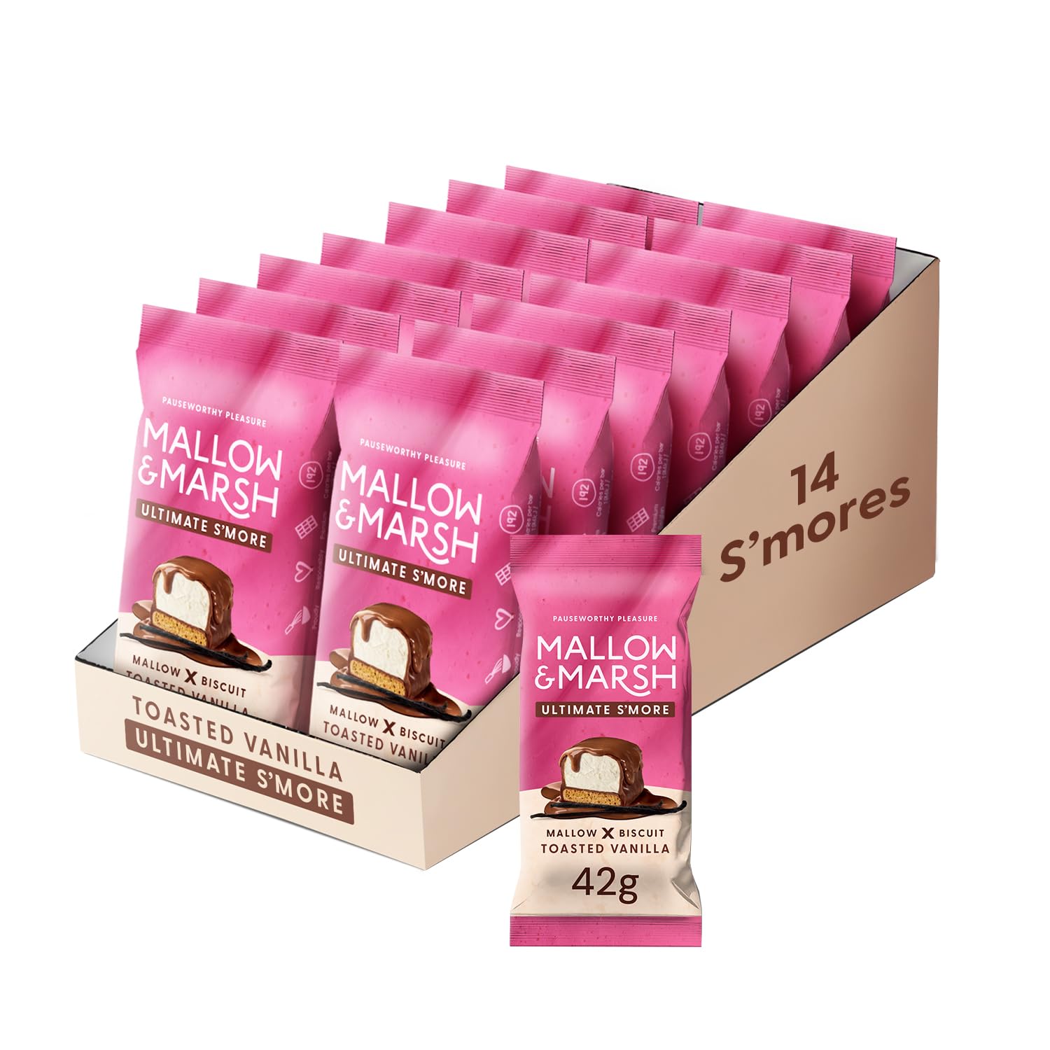 Mallow & Marsh Ultimate S’more Bar - Toasted Vanilla, Milk Chocolate Covered