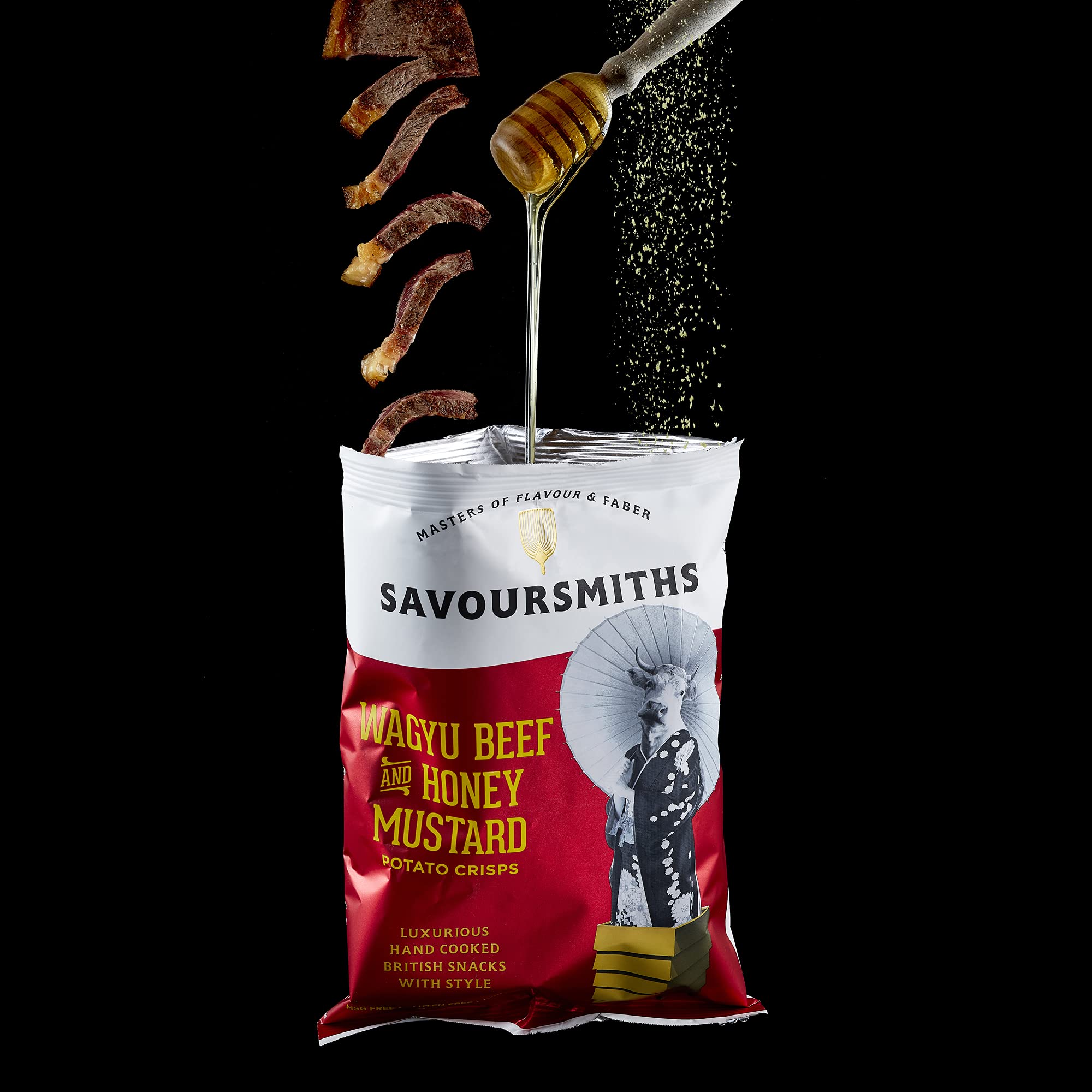 SAVOURSMITHS Wagyu Beef with Honey Mustard Hand-Cooked Potato Crisps 40g 10