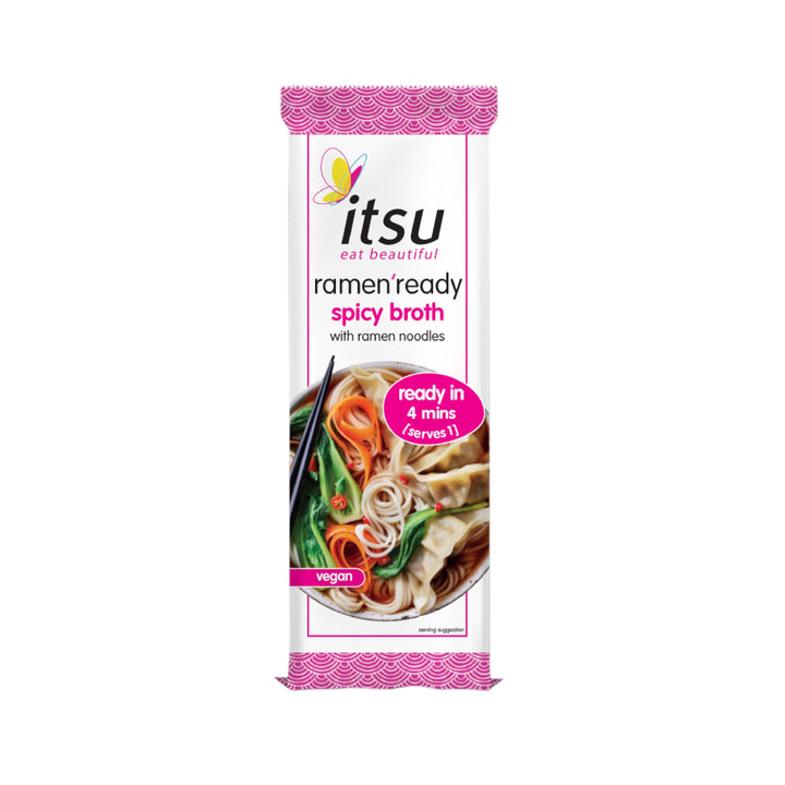 Itsu - Ramen Ready Noodles 86g | Original Spicy Broth | Authentic Japanese Flavor | Pack of 6