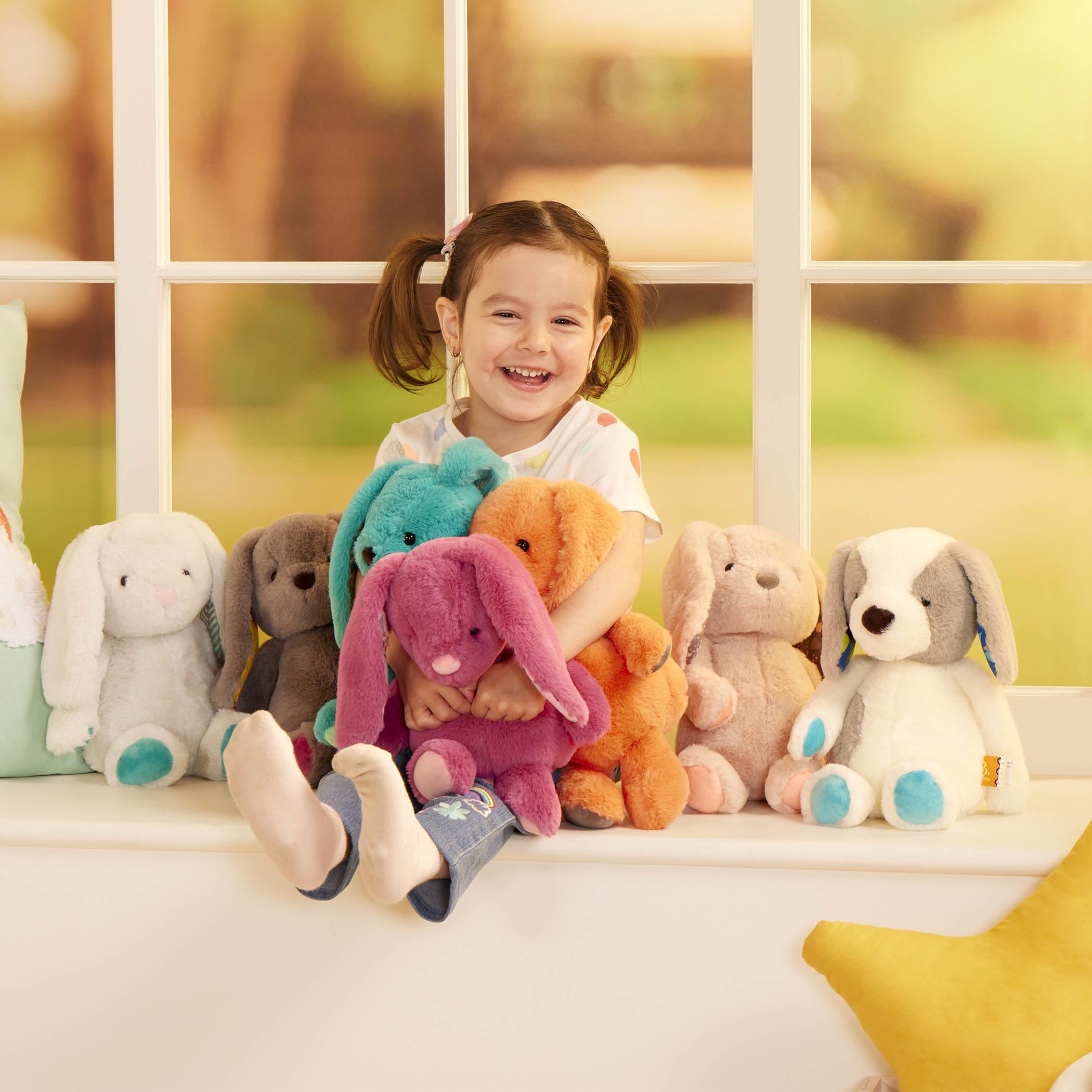 B. toys Plush Bunny - Super Soft Stuffed Animal | Teal | 31 cm | Ages 0 Months+