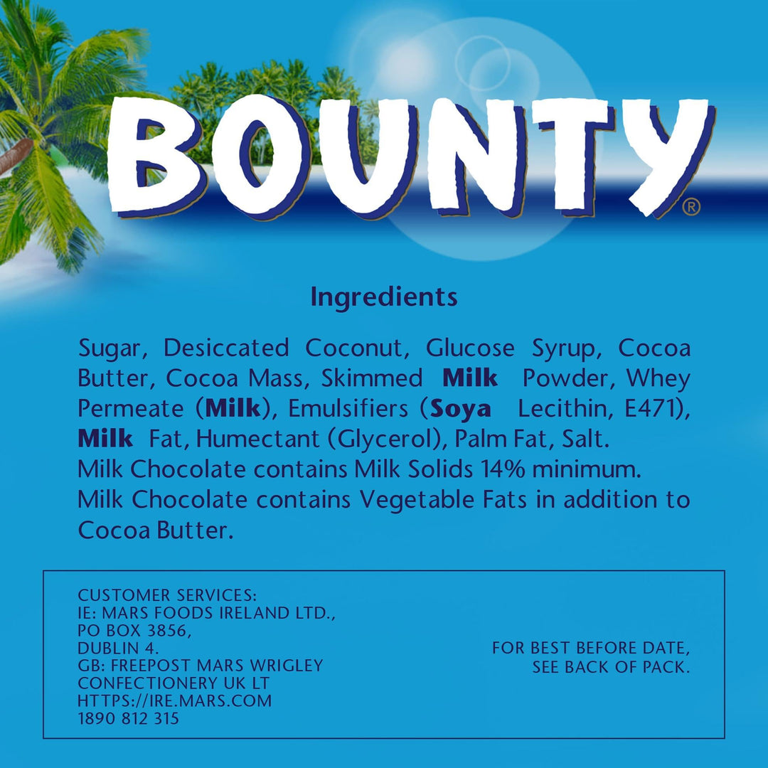 Bounty Coconut & Milk Chocolate Box, Bulk 24-Pack, 57g Bars