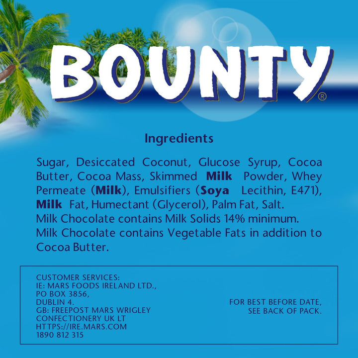 Bounty Coconut & Milk Chocolate Box, Bulk 24-Pack, 57g Bars