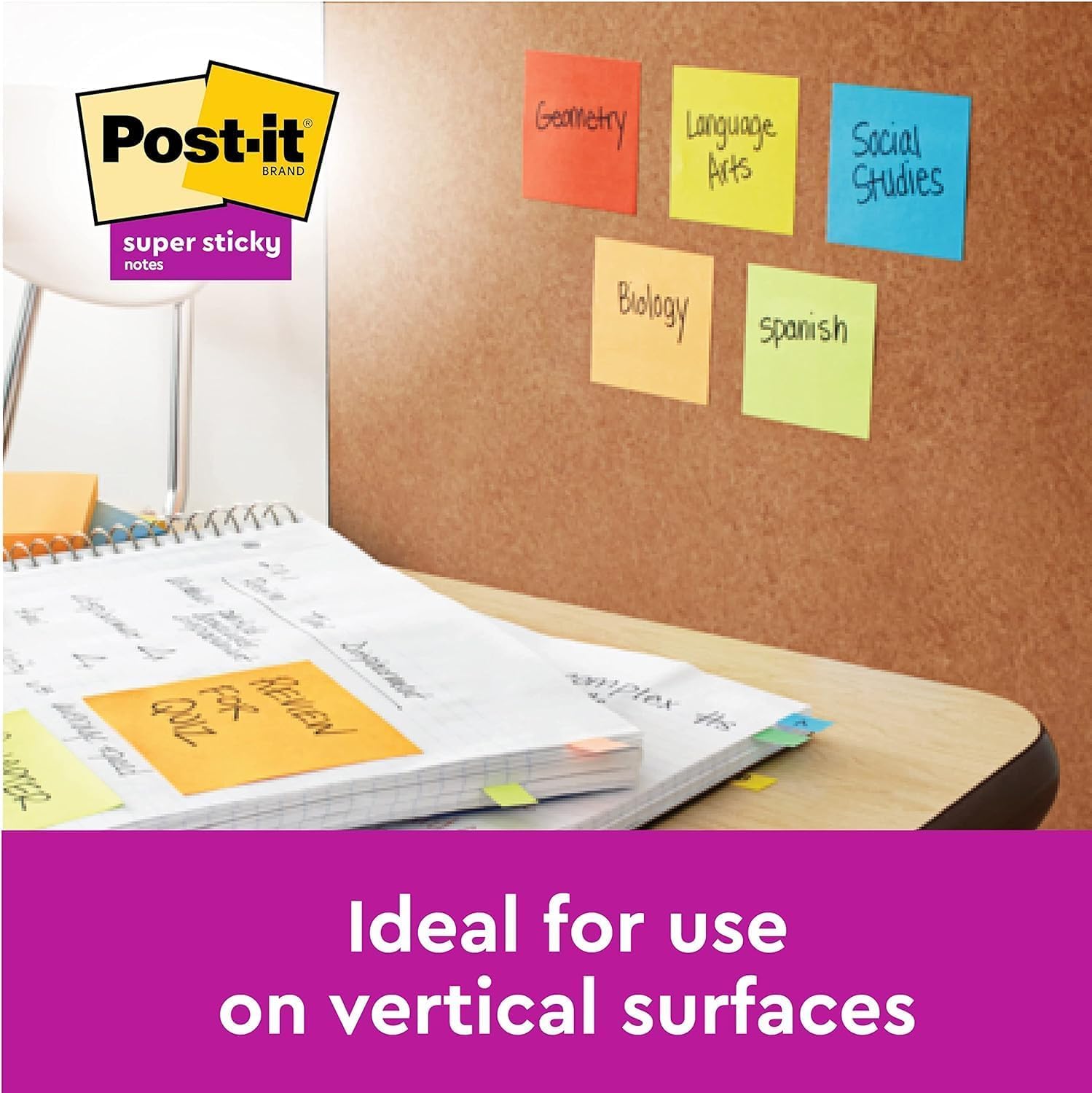 Post-it Super Sticky Notes - Cosmic Colour Collection | 76x76mm | 6 Pads of 90 Sheets 5