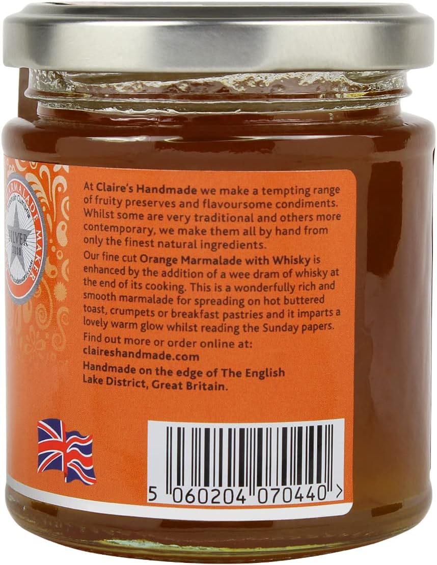Claire's Handmade Orange Marmalade with Whisky (227g) - Award Winning