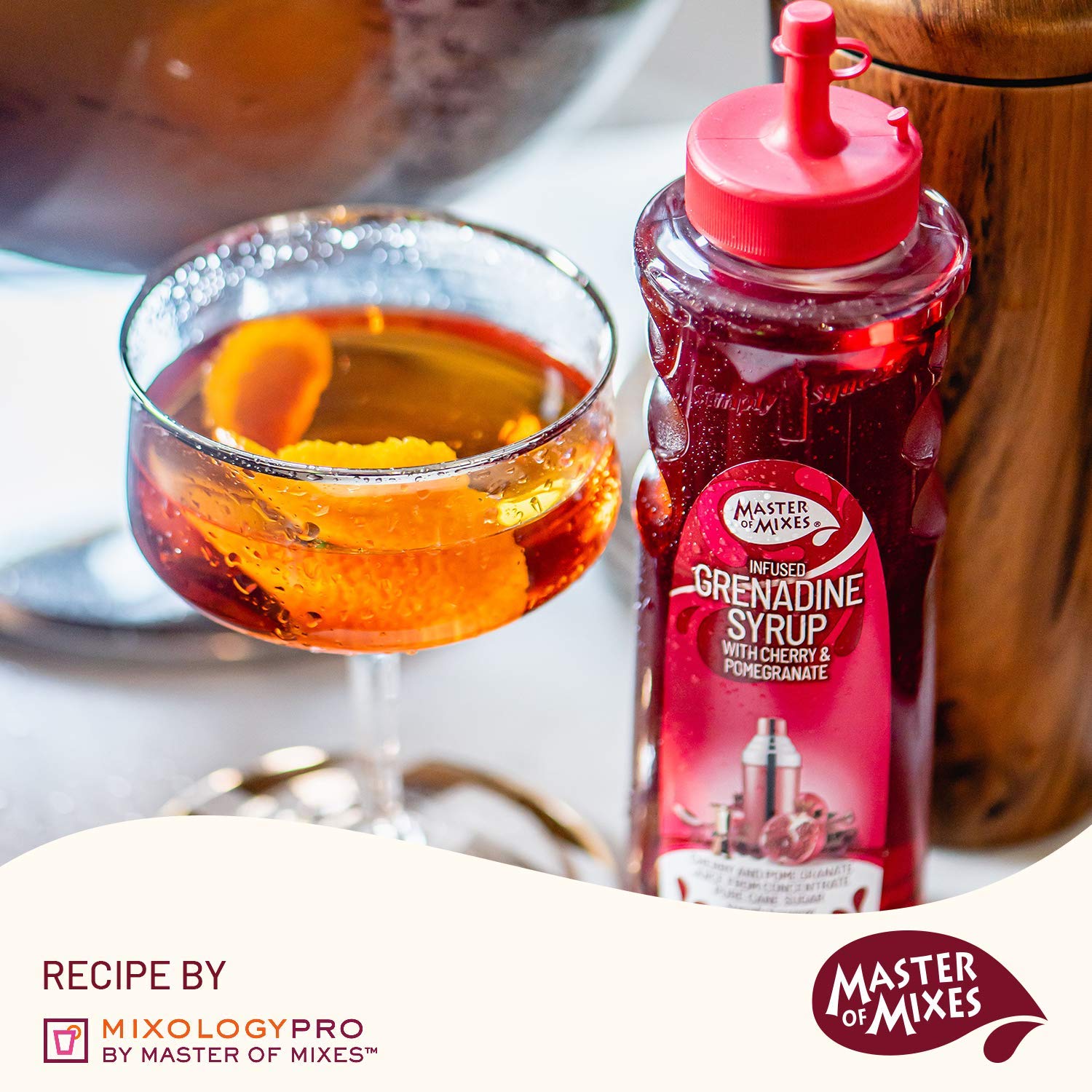 Master of Mixes Cocktail Essentials Grenadine Syrup - Pomegranate Cherry Blend, 375ml 3