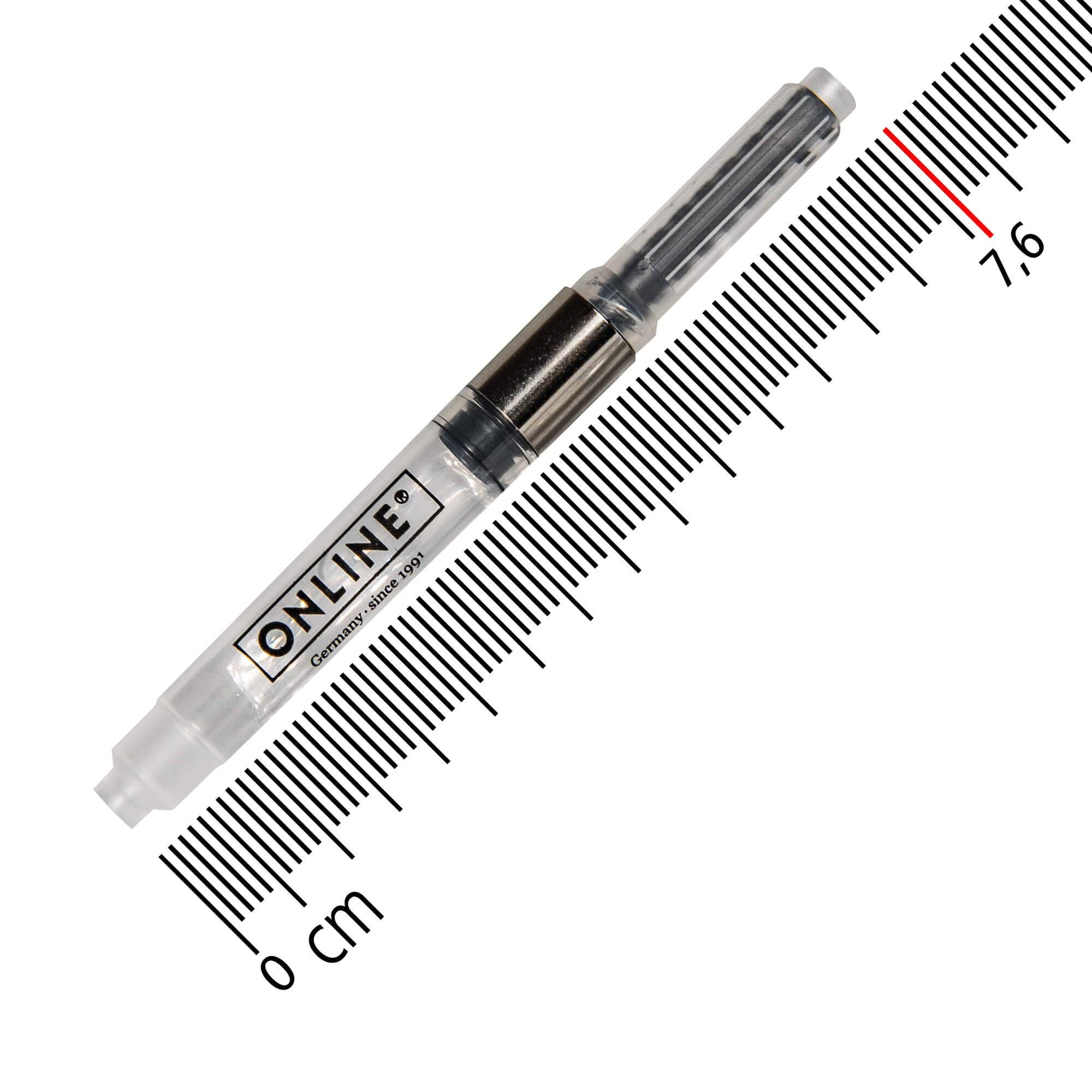 Online Standard Ink Converter for Fountain Pens - Crystal Clear Plastic, Universal Size | 70x8x8mm 4