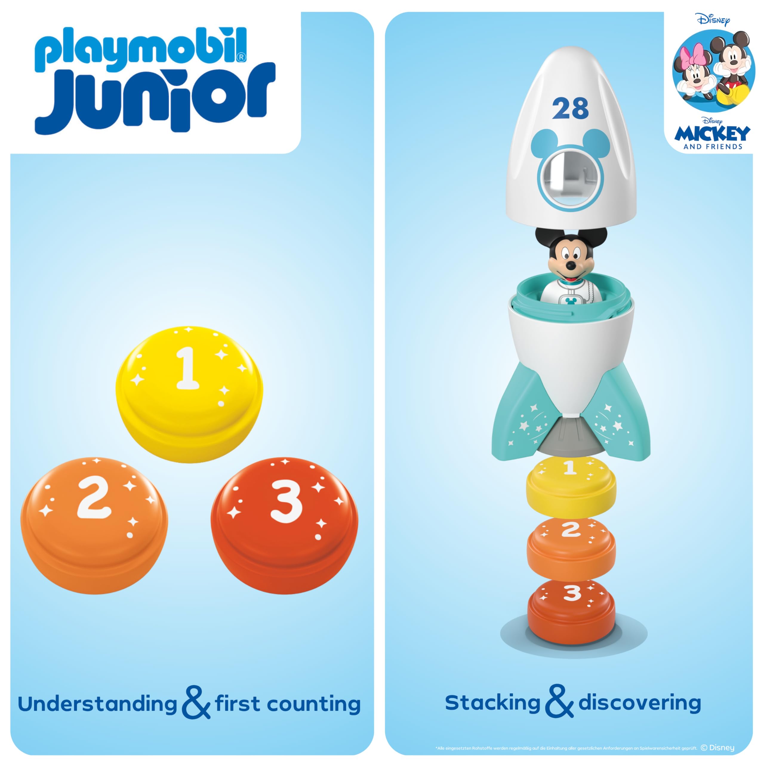 Playmobil JUNIOR Disney Mickey Mouse Rocket & Space Adventure Playset - Educational Stacking Toy for Toddlers 2