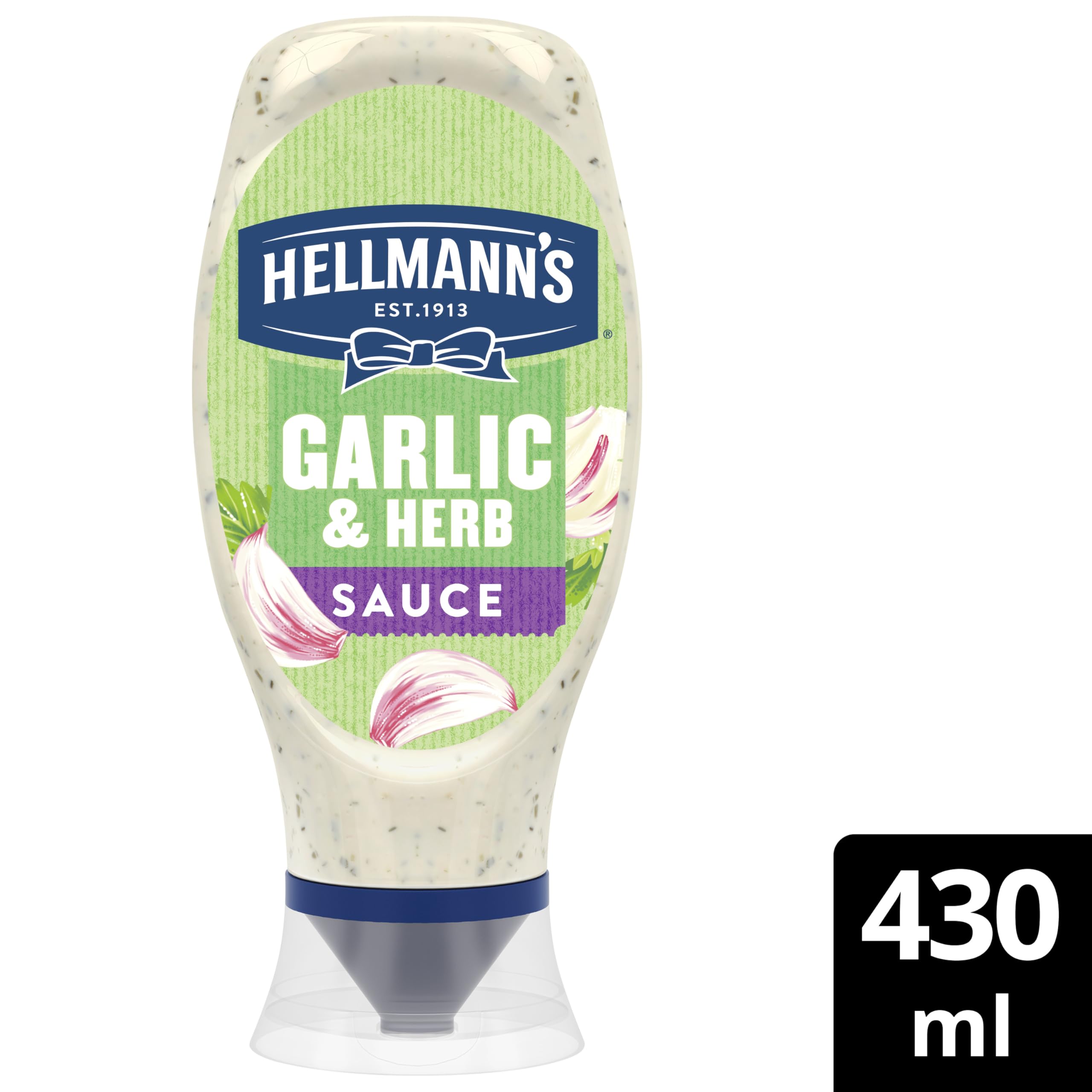 Hellmann's Garlic & Herbs Creamy Sauce - Vegetarian, Gluten-Free | 430ml Bottle