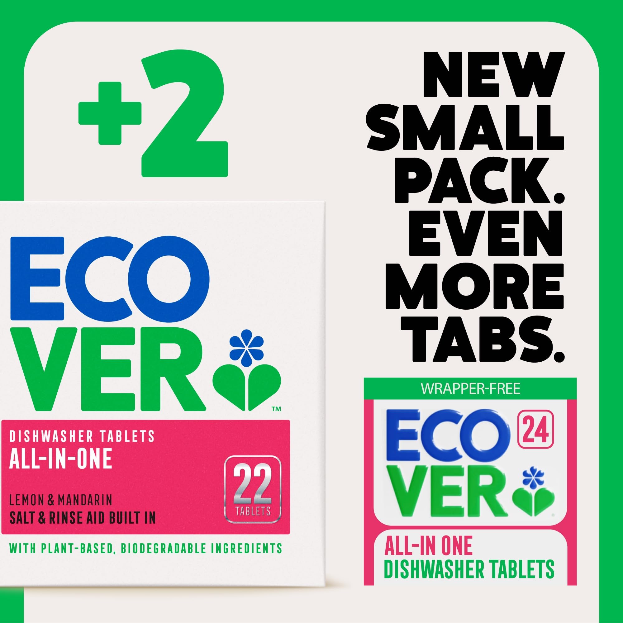 Ecover All-In-One Dishwasher Tablets with Salt & Rinse Aid (788g) 6