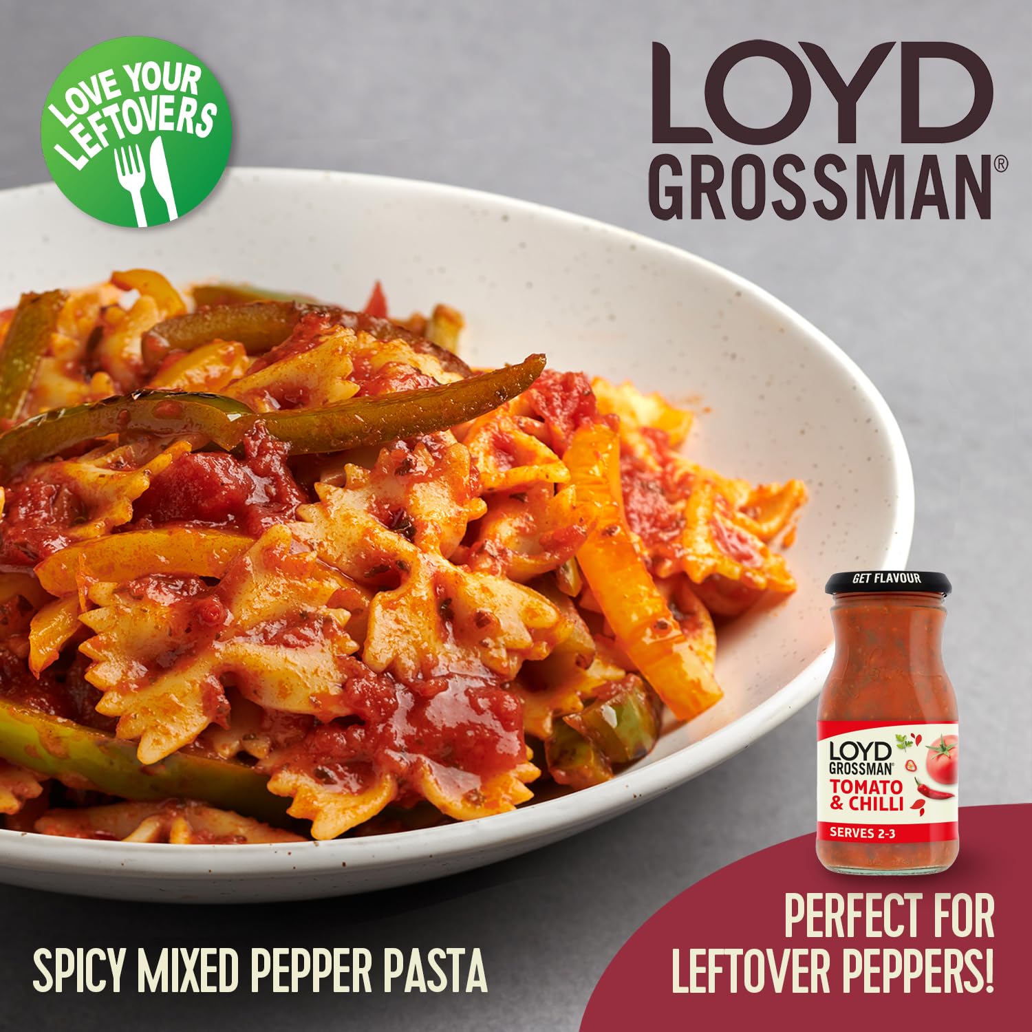 Loyd Grossman Italian Tomato & Chilli Pasta Sauce - Medium Heat, Fiery Fusion | 350g Jar 5