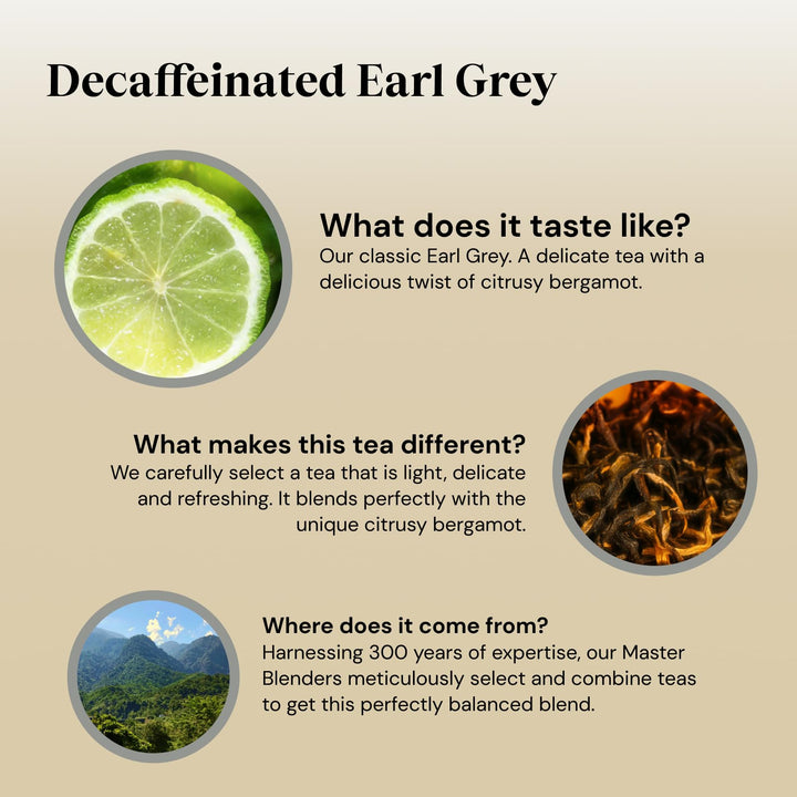 Twinings Earl Grey Bergamot & Lemon Flavoured Decaffeinated Black Tea Blend – 40 Tea Bags