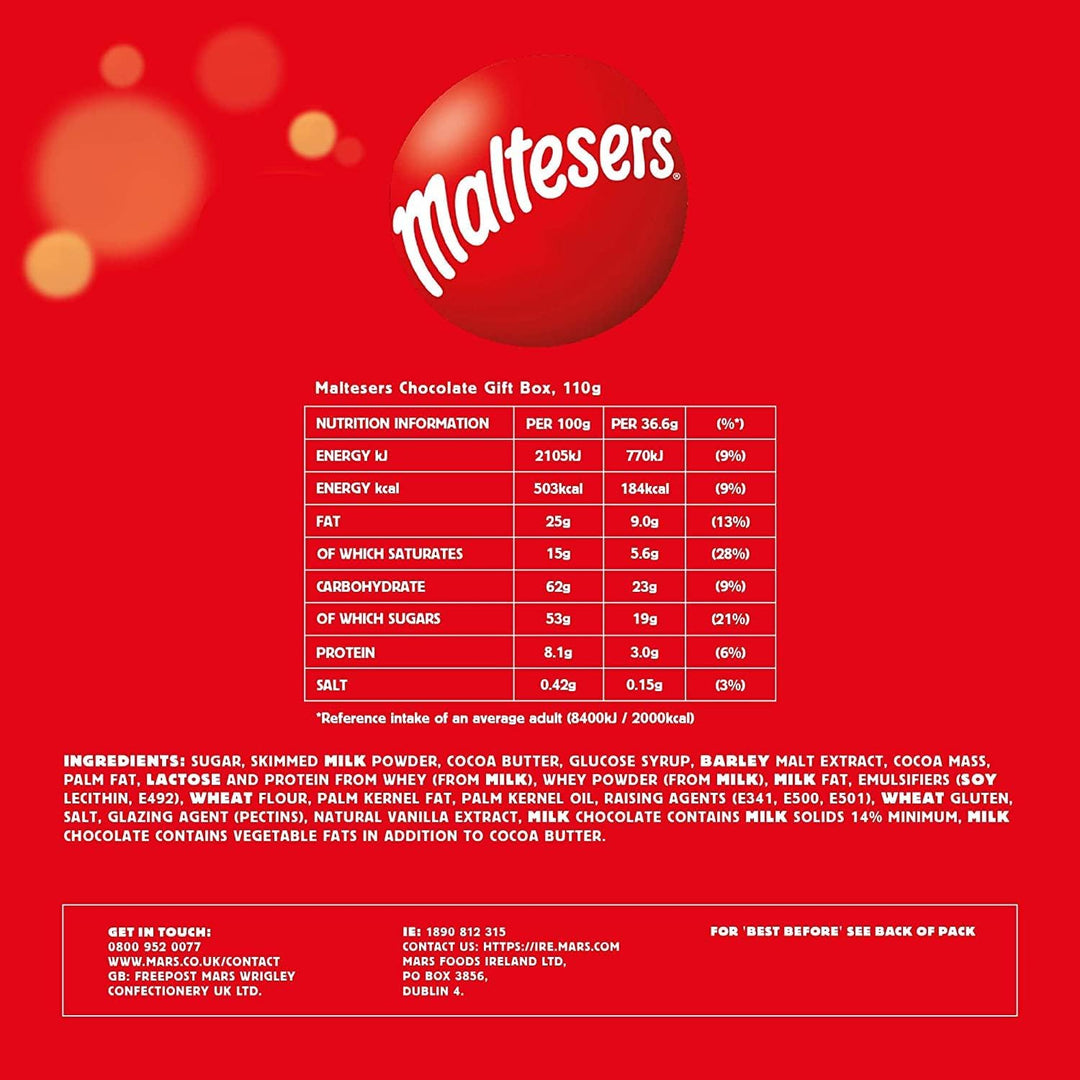 Maltesers Milk Chocolate & Honeycomb Gift Box of Chocolates 110g