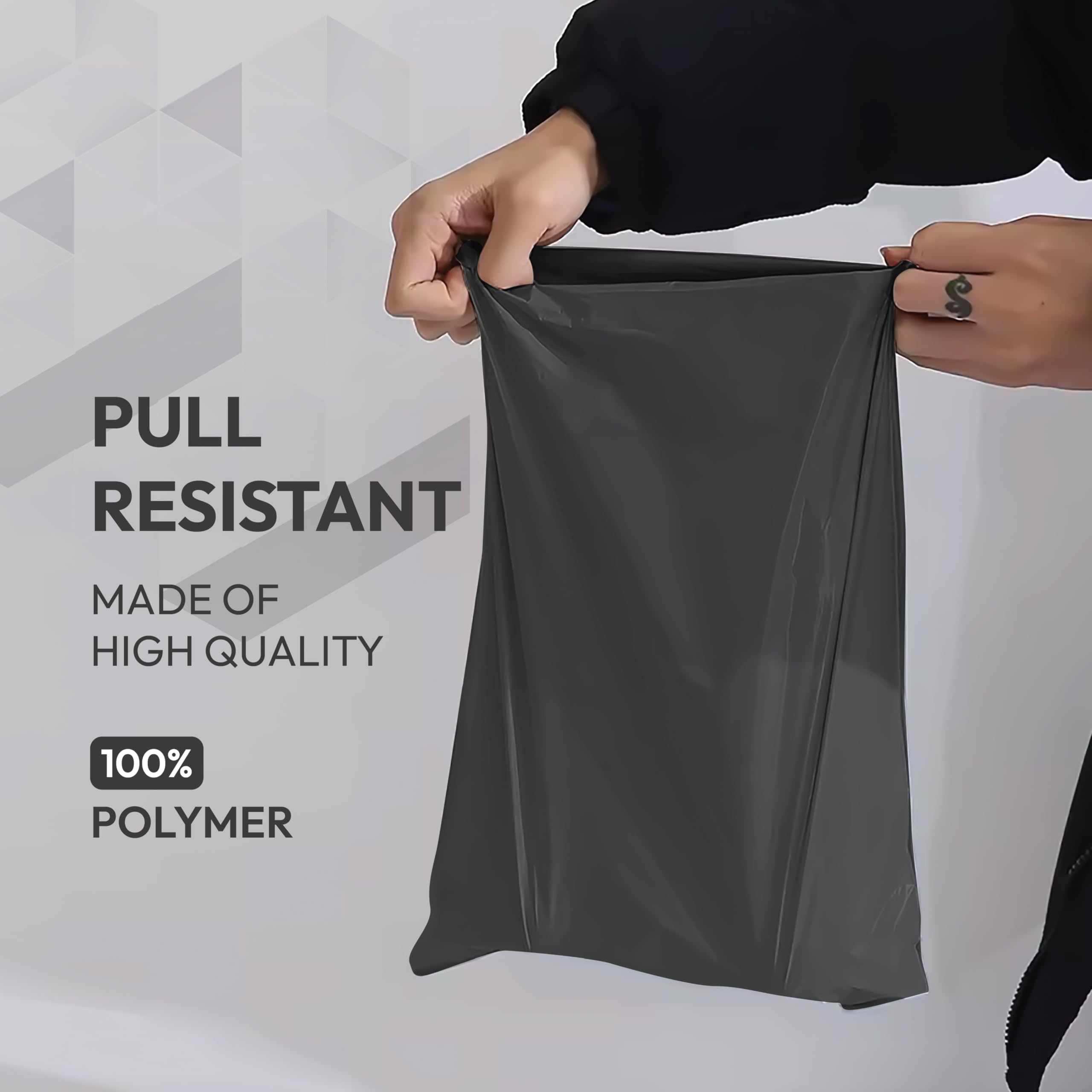 delka Polyethylene Mailers - 100 Pack Grey Tear-Resistant Shipping Bags | Waterproof 3