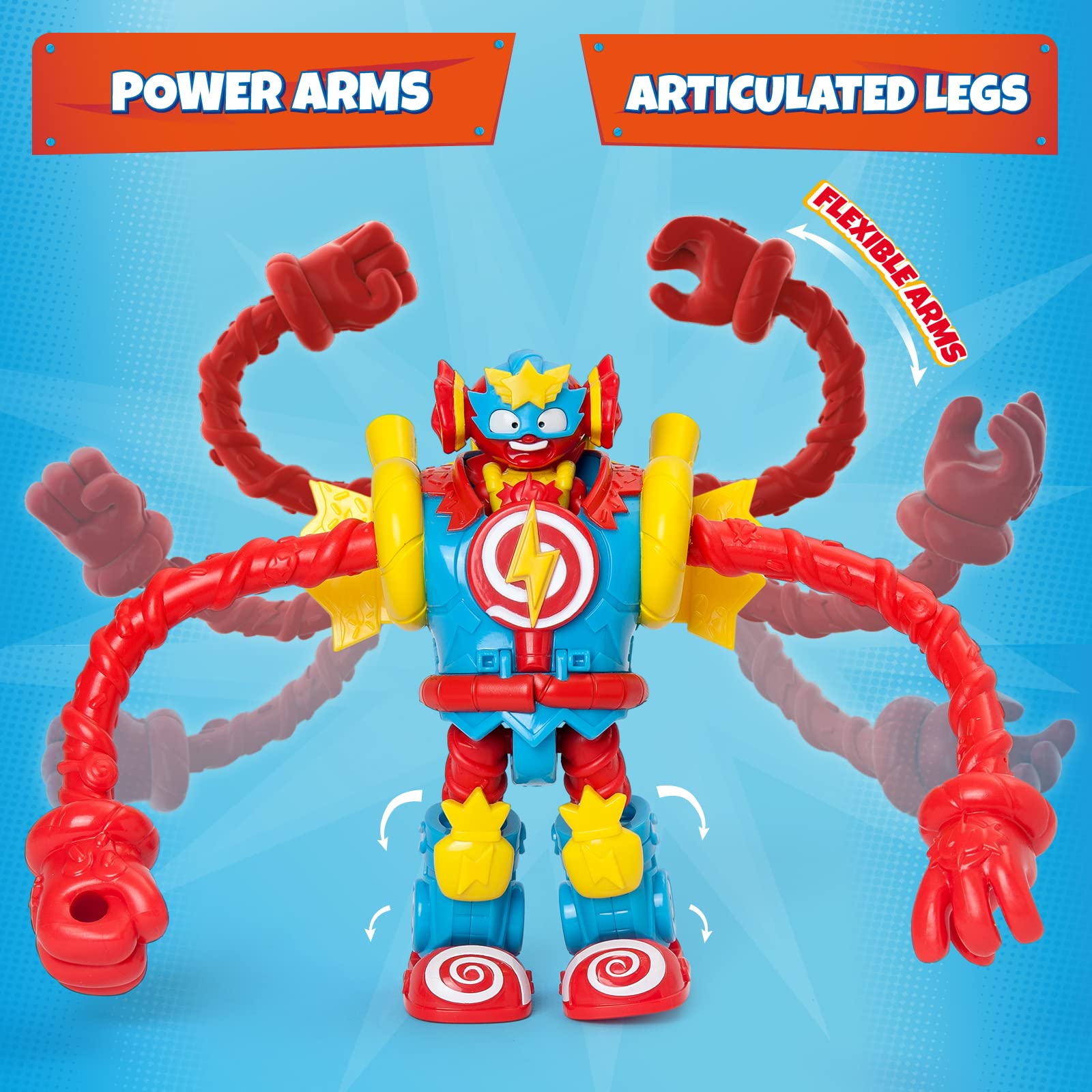 SUPERTHINGS RIVALS OF KABOOM Superbot Power Arms Sugarfun Articulated Robot | Includes Exclusive Figures 5