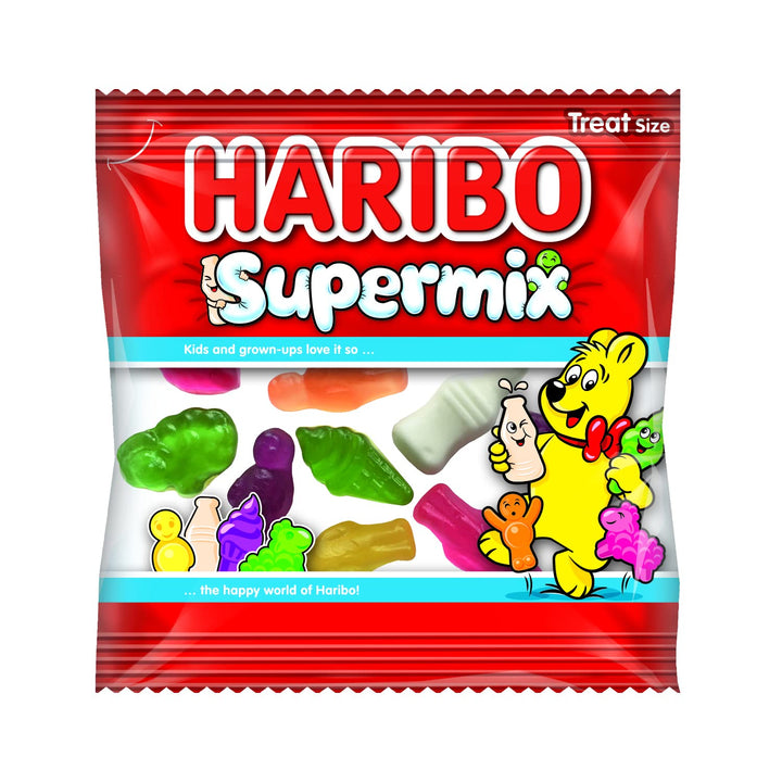 HARIBO Supermix Sweets Mini Bags - 16g x 100 Packs (1.6kg) Fruit & Chewy Mix