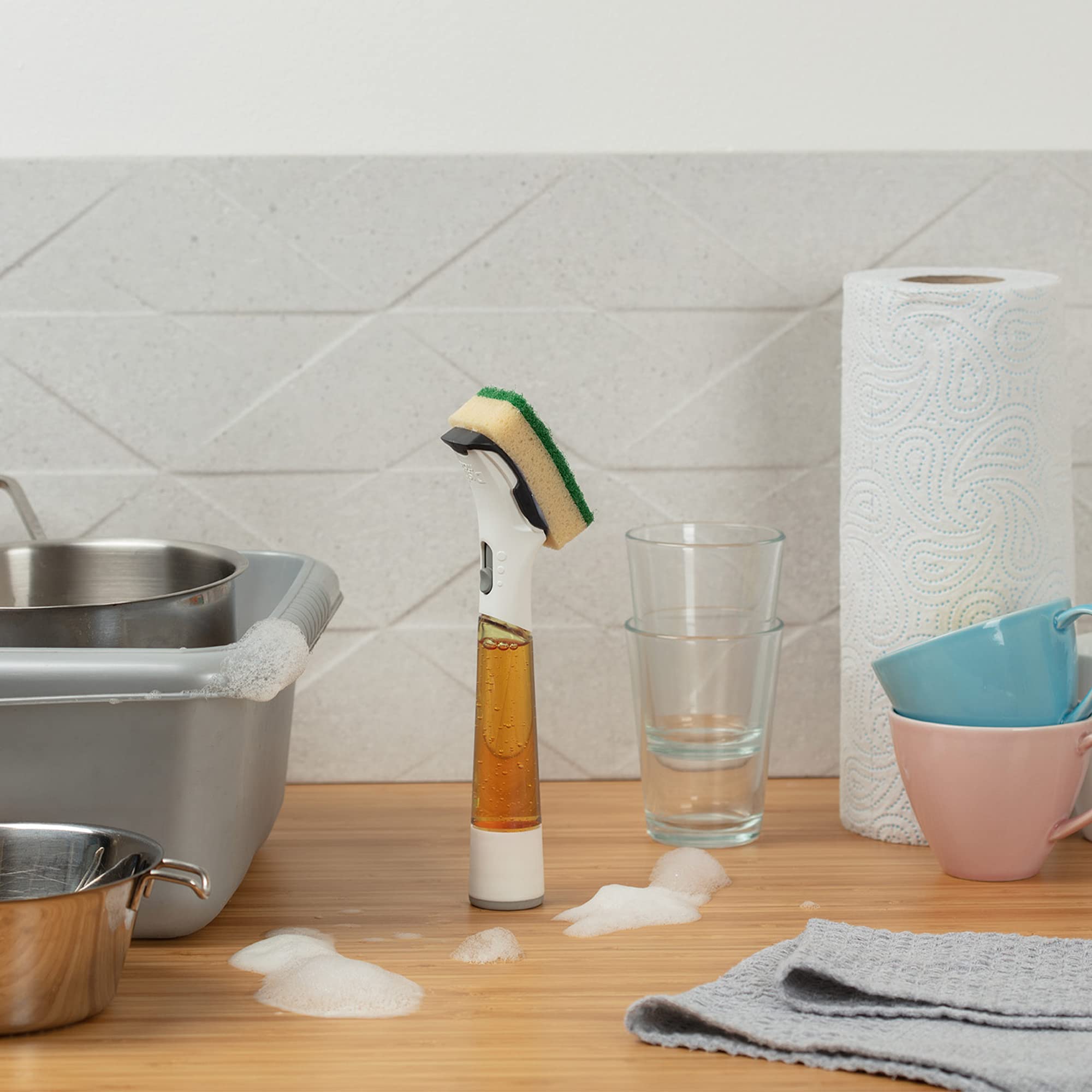 Dishmatic - Extra Heavy-Duty Washing-Up Sponge Refill Heads Black with Antibacterial Layer 5