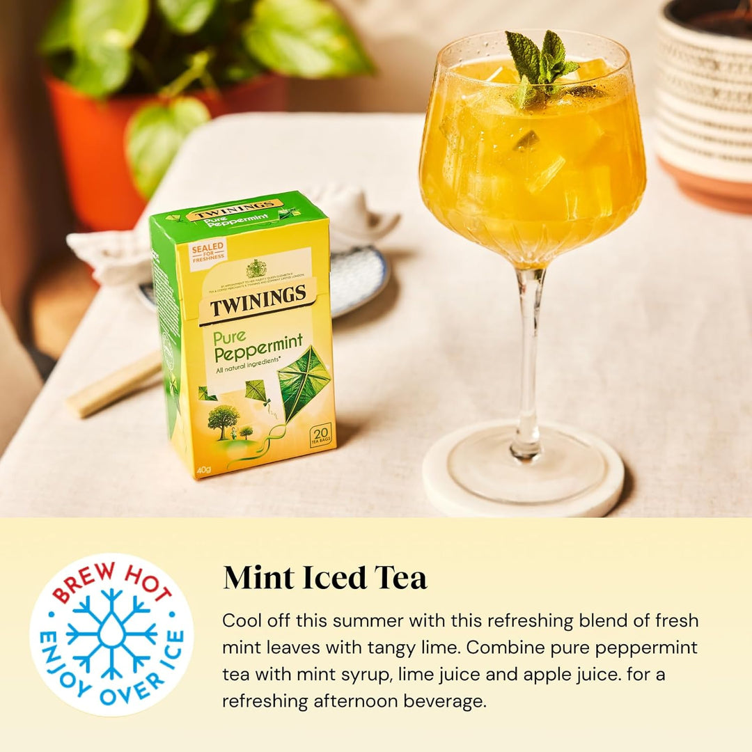 Twinings Pure Peppermint 80 Tea Bags, 160g - Naturally Caffeine Free Herbal Tea