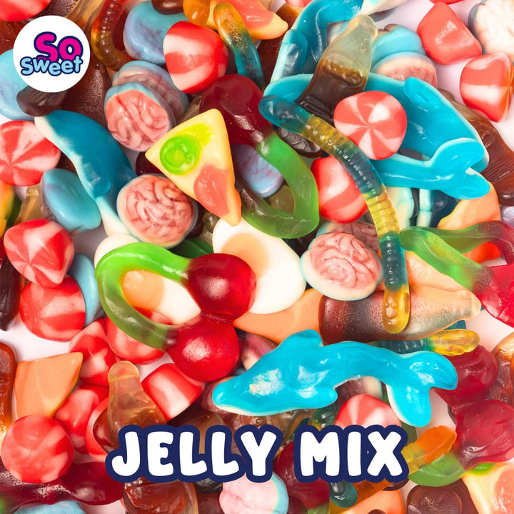 SoSweet Jelly Sweet Mix – 1kg Bulk Bag of Chewy Jelly Sweets | Party Pick & Mix, Sharing Treats, Gummy Bears, Cola Bottles, Twin Cherries