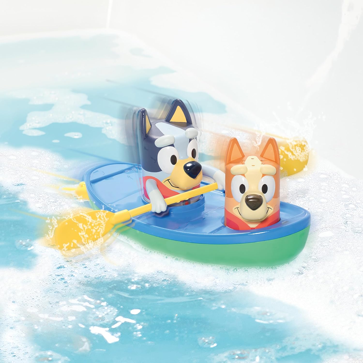 TOMY Toomies Bluey Canoe - Pull-String Paddle Action Bath Toy with Bluey & Bingo 3