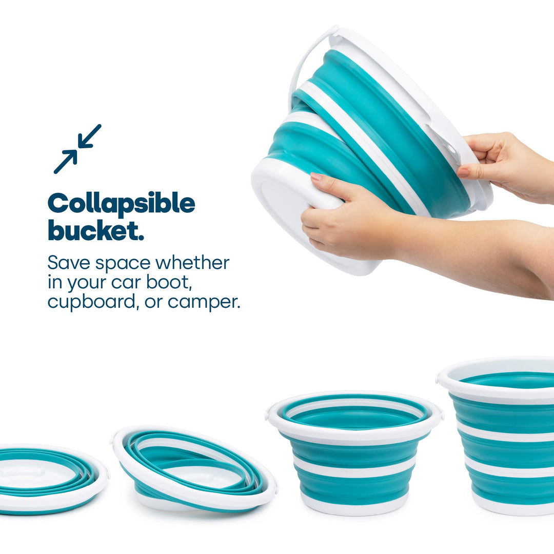 LIVIVO Collapsible Bucket – 10L Folding Silicone Bucket for Home, Kitchen & Cleaning