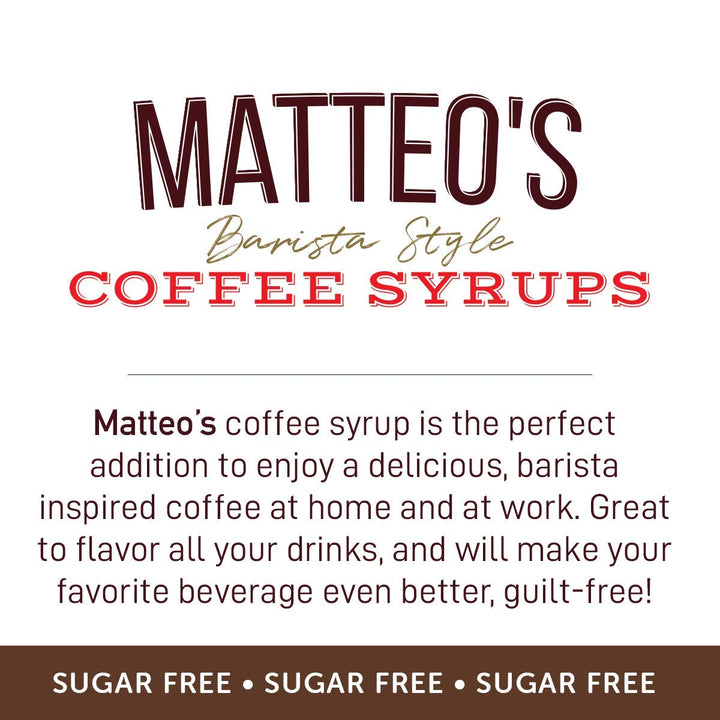 Matteo's Sugar Free Coffee Flavoring Syrup, Hazelnut, 0 Calorie, Keto Friendly, 25.4 Oz