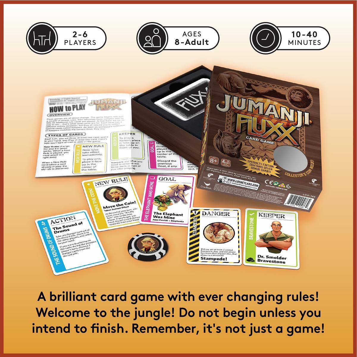 Looney Labs Jumanji Fluxx Kartenspiel – Gemischte Farben 6