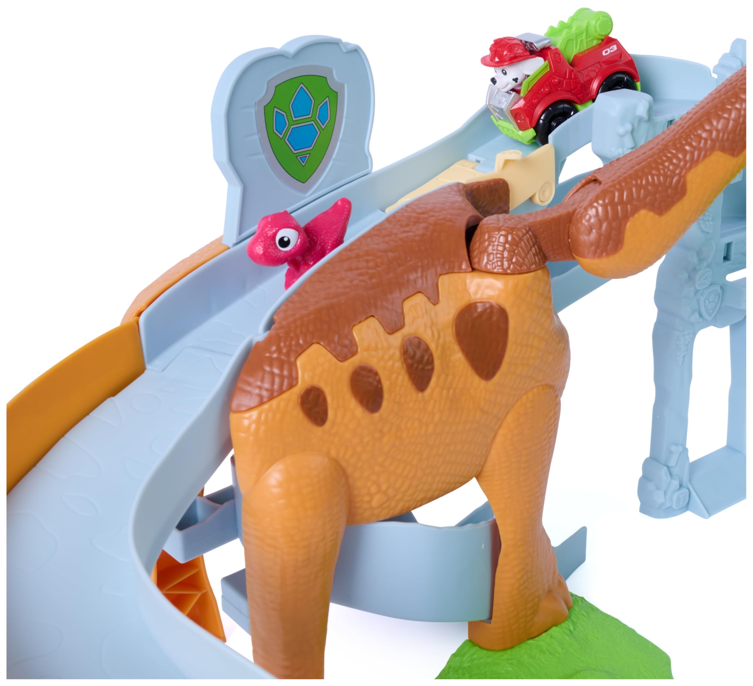 Paw Patrol Dino Movie Lift and Race Dino Playset with Marshall Pup Squad Racer | Ages 3+ | Multicolor 8