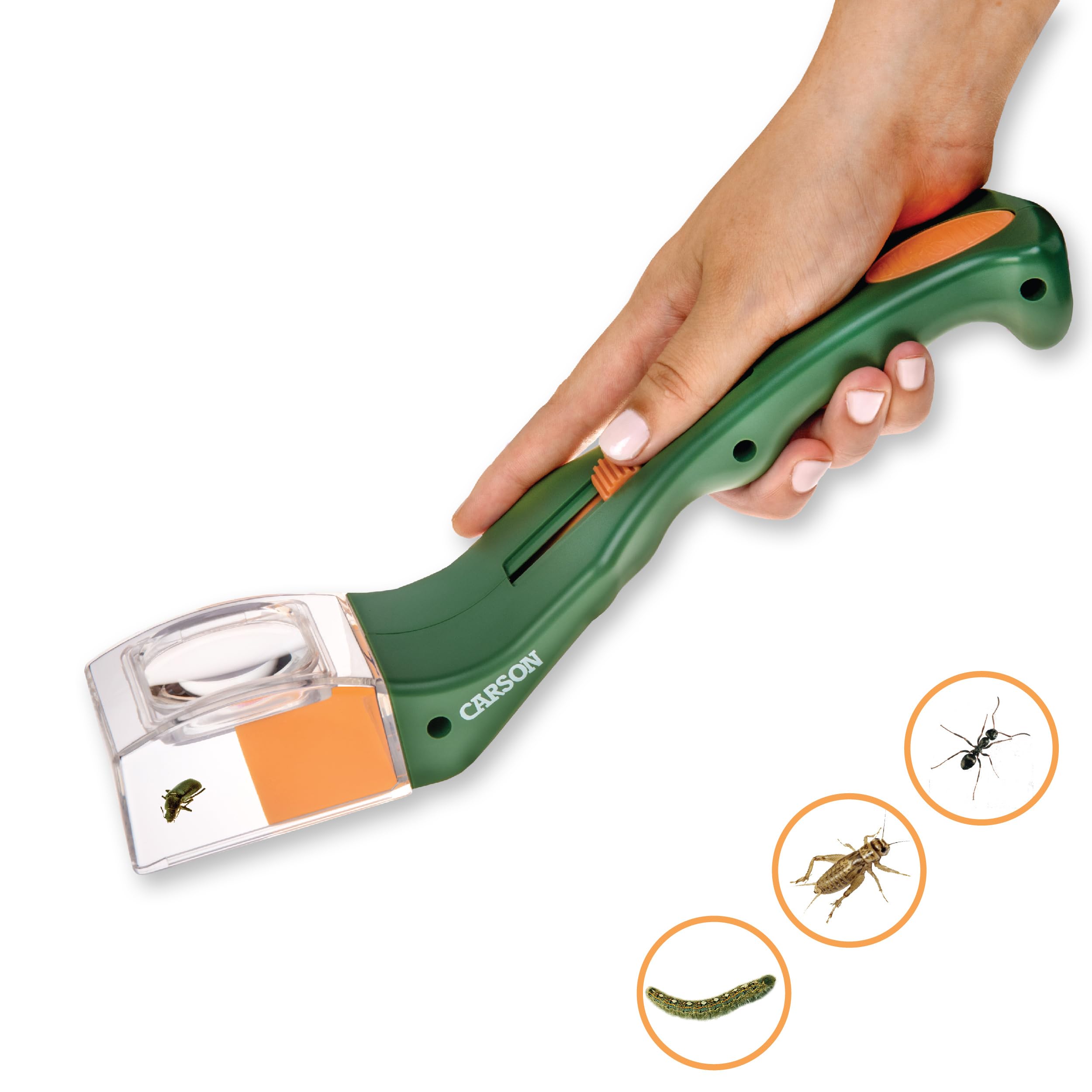 Carson HU-10 BugView Bug Catcher with Built in 5x Magnifier | Green Plastic Tool | Unisex Children 9