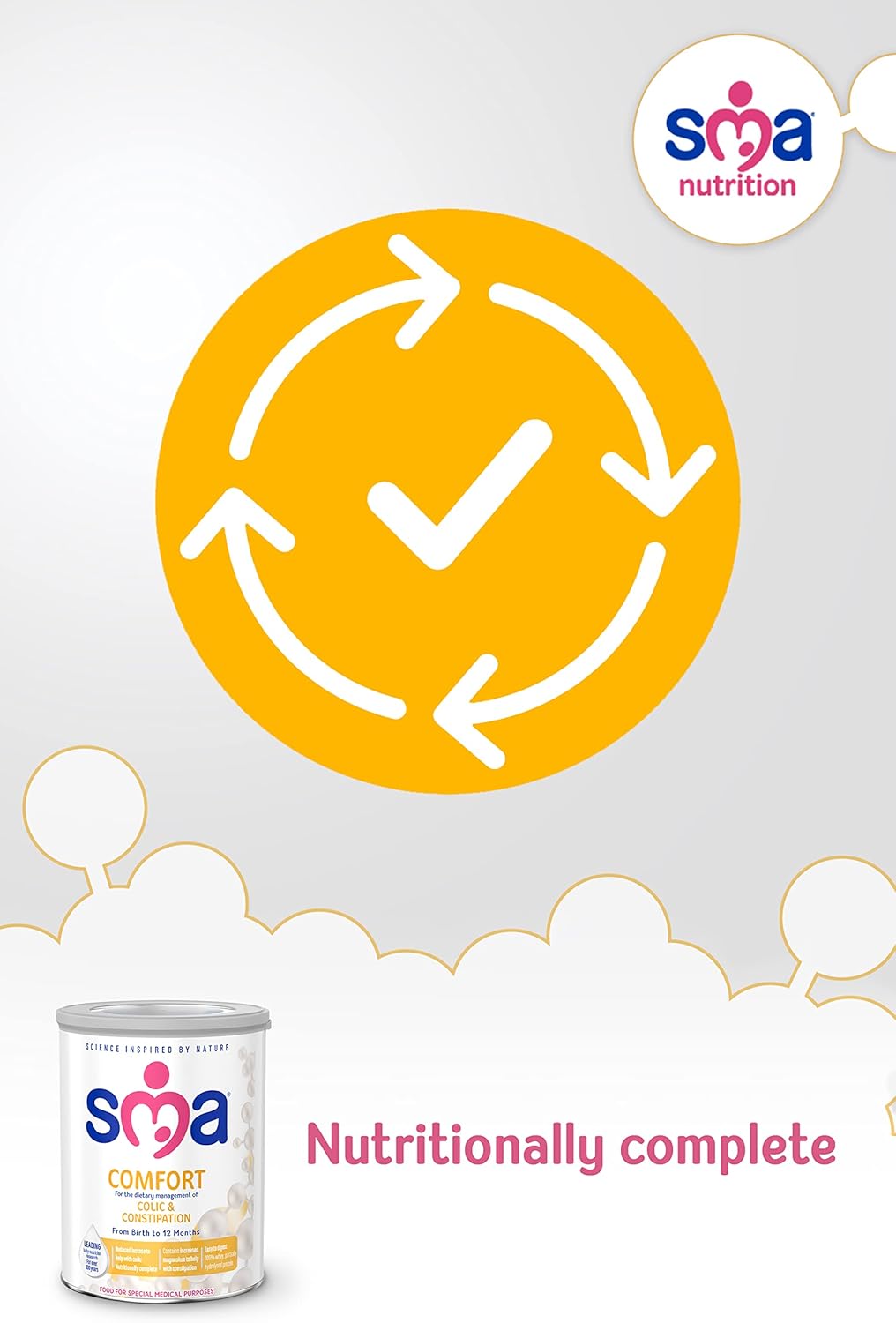 SMA Comfort Baby Milk Powder Formula, 800g - For Colic and Constipation Relief