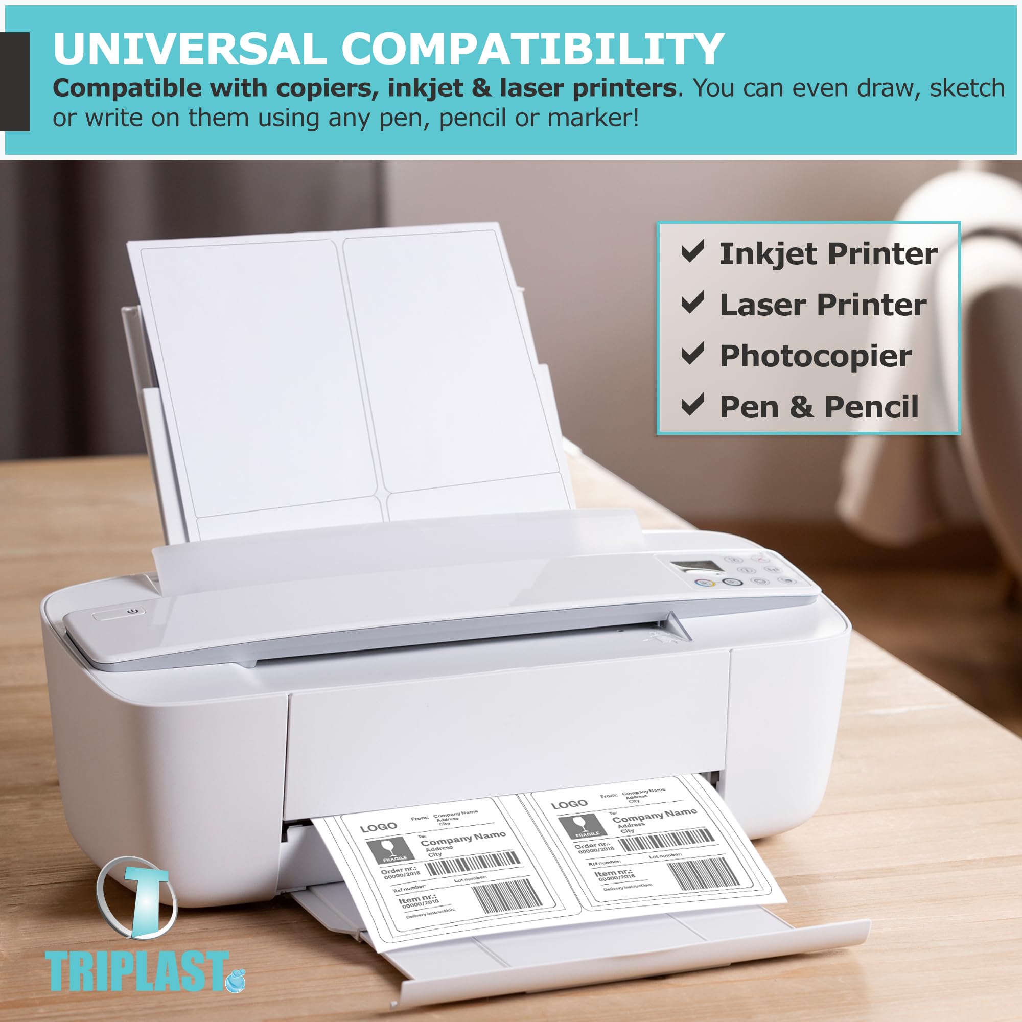 Triplast Multipurpose A4 Printer Labels - 14 Labels/Sheet, 99x38mm, Rounded Corners | 140 Labels Total 5