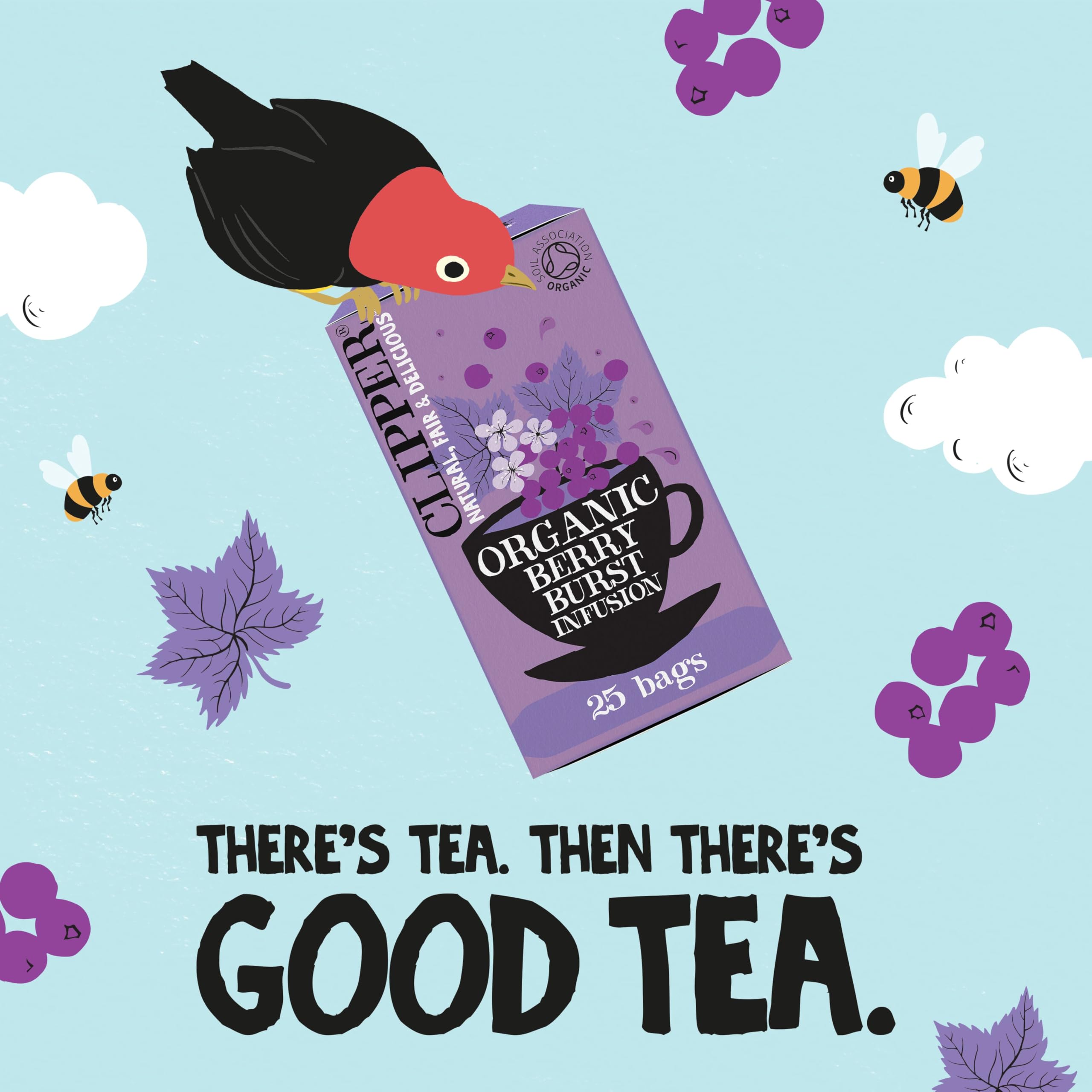 Clipper - Organic Berry Burst Fruit Tea Bags | 150 Enveloped Sachets (6 x 25) | Caffeine-Free Herbal Infusion 4
