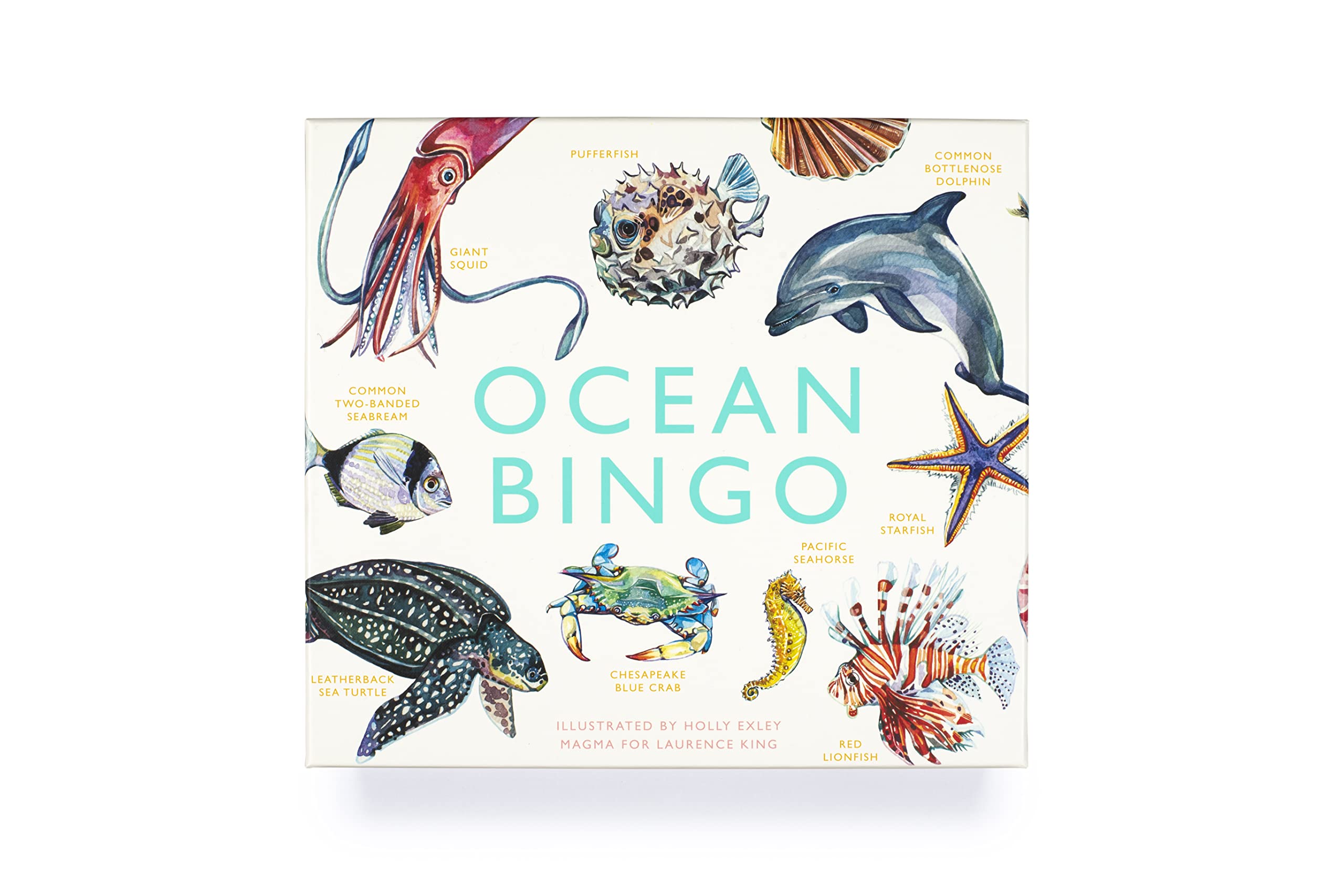 Laurence King Ocean Bingo - 64 Species Game | Ages 4-8 | Cardstock