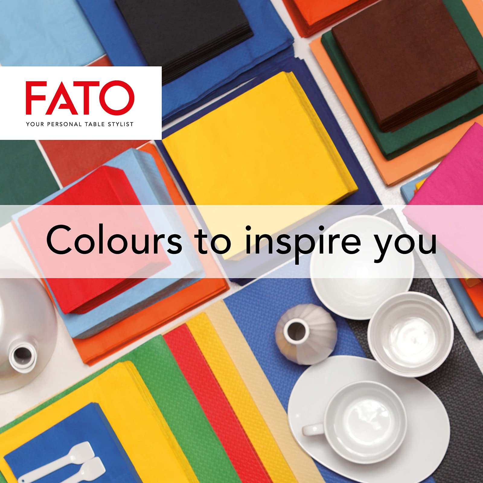 Fato - Disposable Paper Napkins 24x24 cm Black, 2-Ply, Pack of 100 6