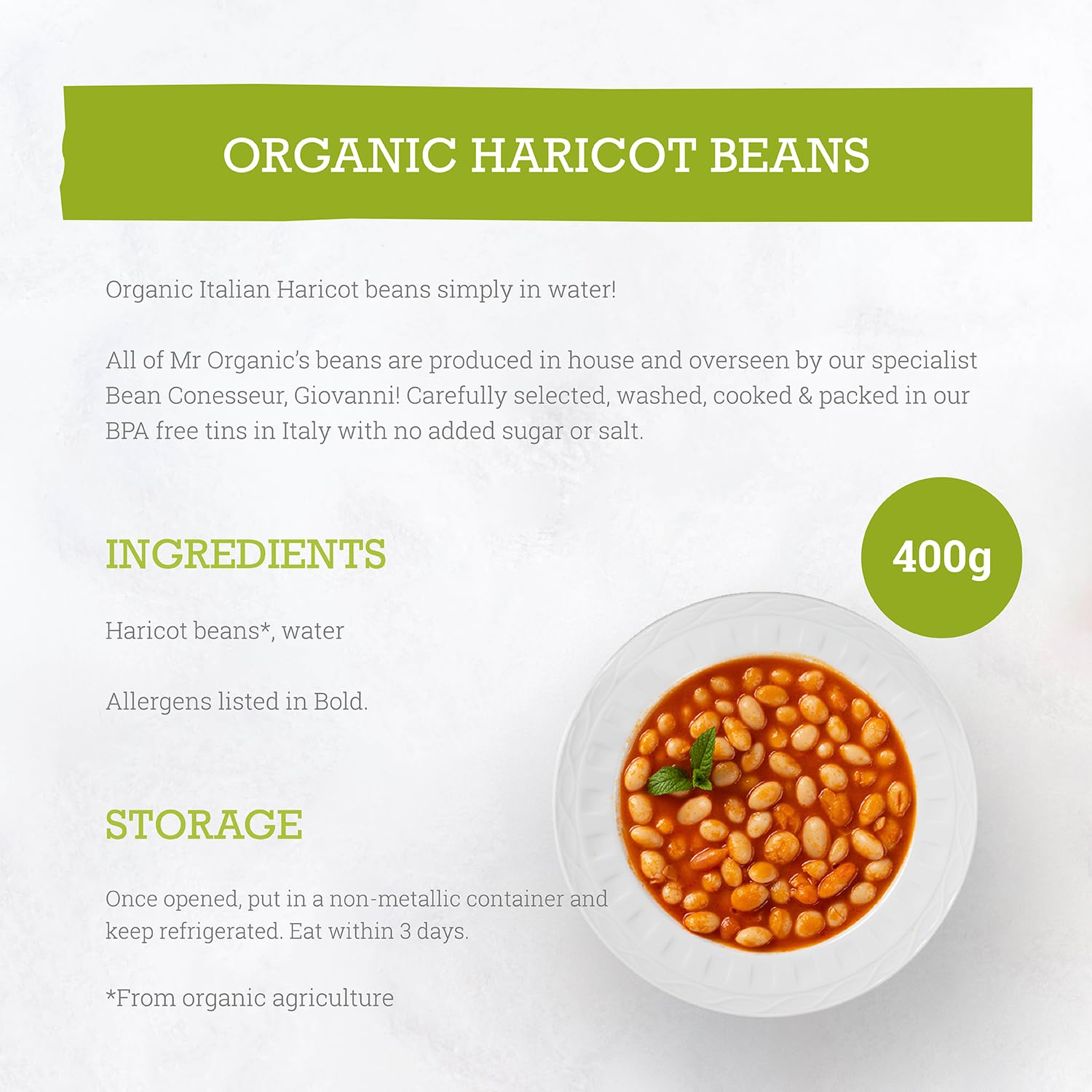 Mr Organic - Haricot Beans Organic Tinned Beans 5