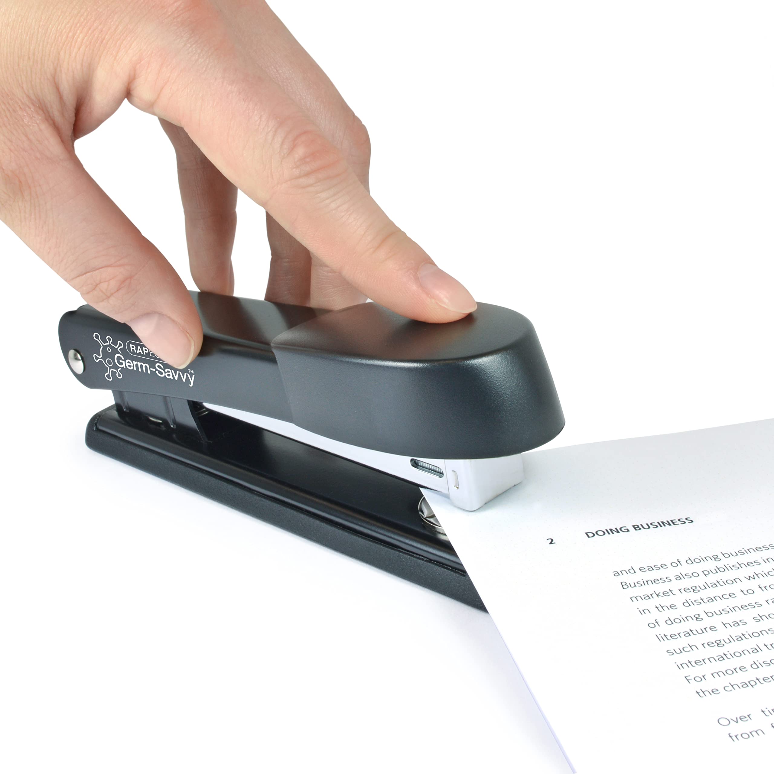 Rapesco 1602 Germ-Savvy Antibacterial Marlin Stapler, 25 Sheet Capacity and 3