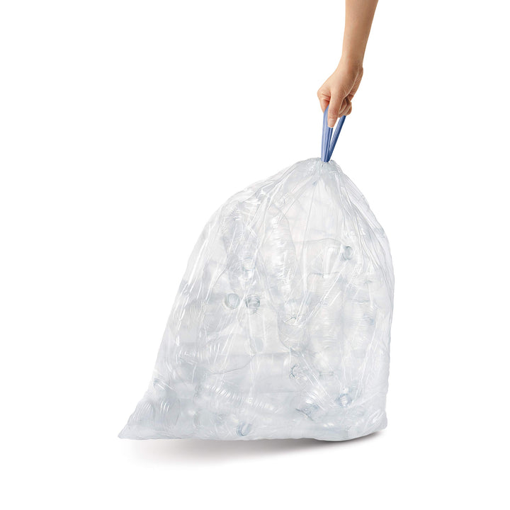 simplehuman Code J Custom Fit Bin Liners, White Plastic - Pack of 20