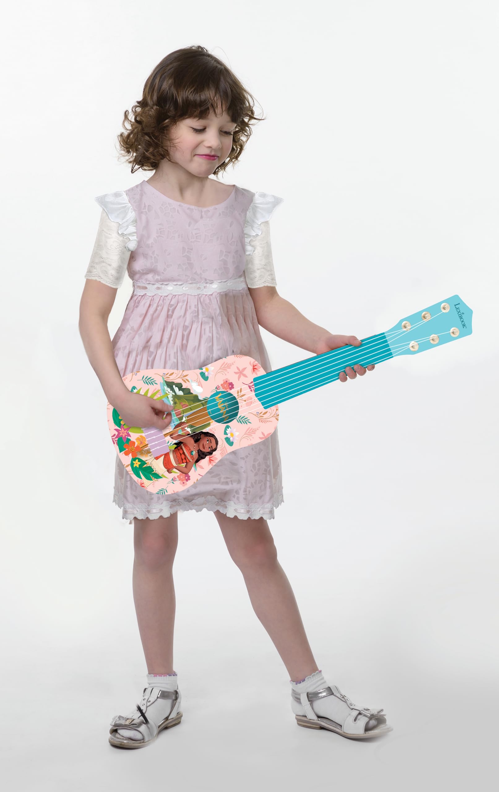 Lexibook Disney Moana My First Guitar - 6 Nylon Strings, 53 cm, Pink/Blue, Ages 3+ 5