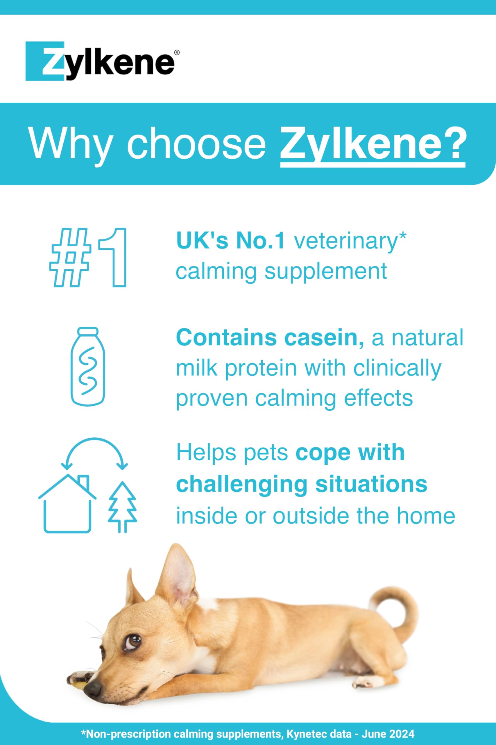 Zylkene Calming Supplements for Cats & Dogs up to 10kg 75mg | 20 Capsules